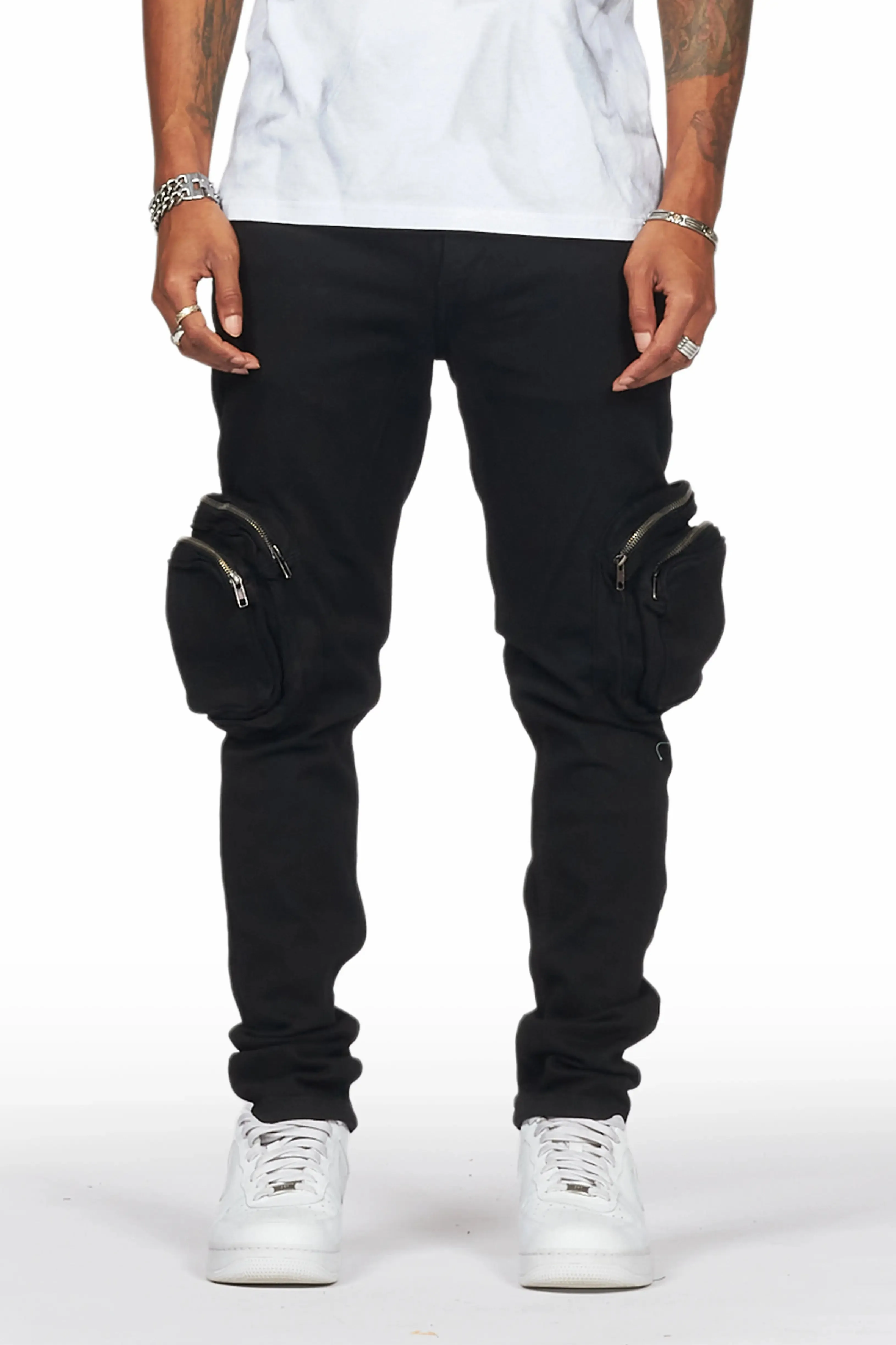 Garren Black Skinny Fit Cargo Jean sold by Rockstar Original