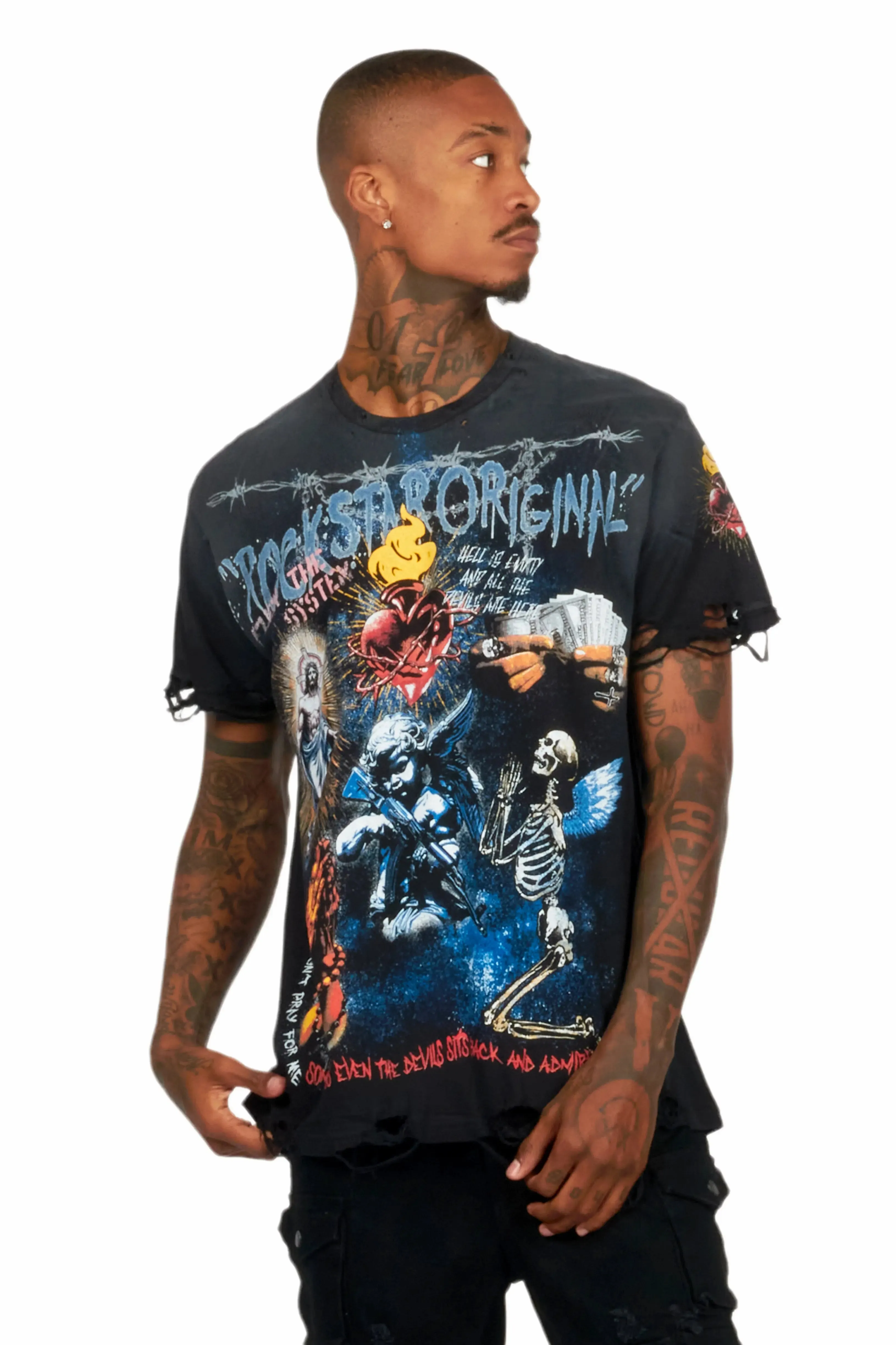 Innis Black Graphic T-Shirt sold by Rockstar Original product image thumbnail 2