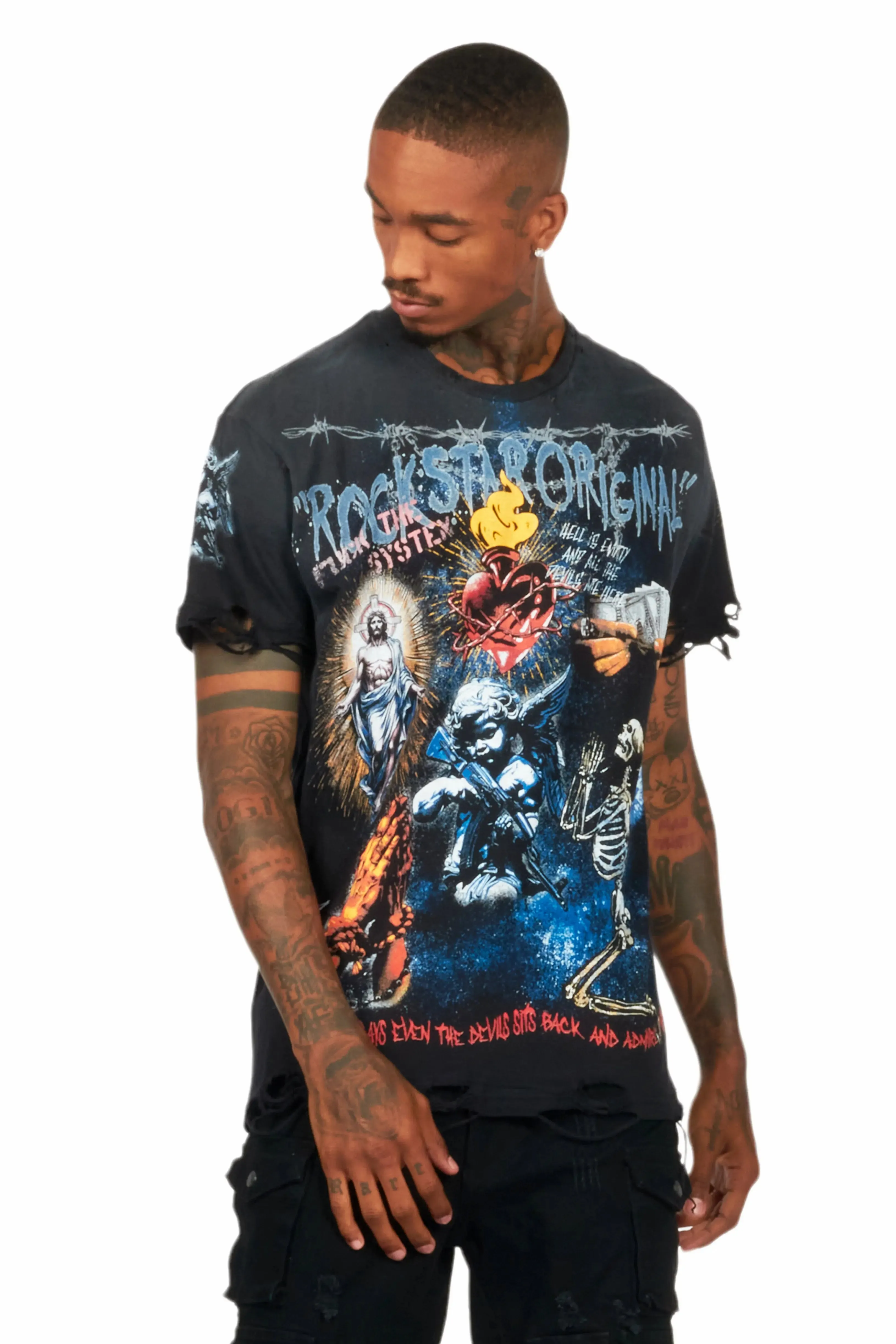 Innis Black Graphic T-Shirt sold by Rockstar Original product image thumbnail 3