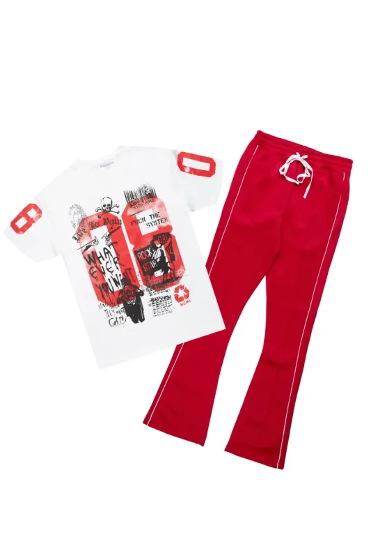 Grill White/Red T-Shirt/Stacked Flare Track Set sold by Rockstar Original