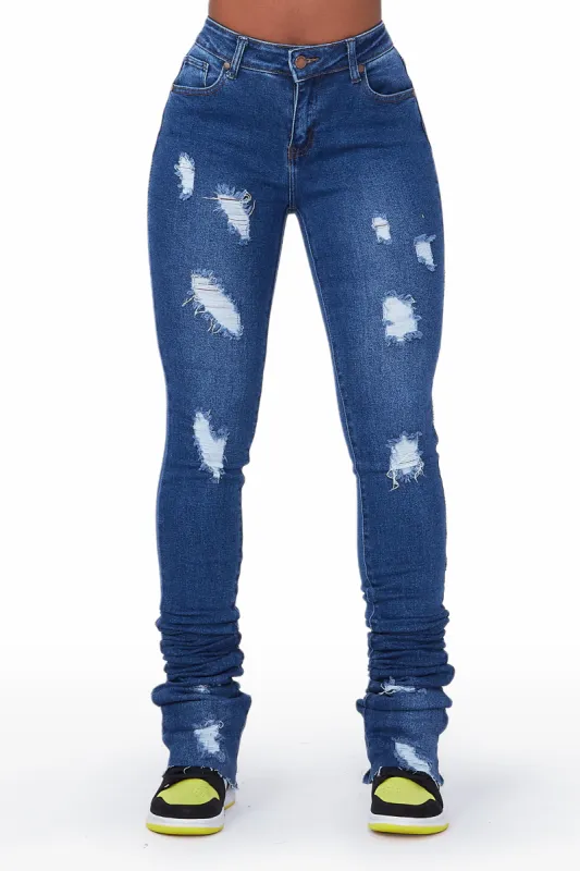 Zariah Medium Wash Super Stacked Jean sold by Rockstar Original