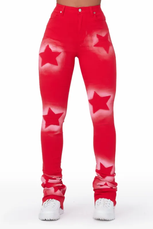 Stars In My Eyes Red Super Stacked Jean sold by Rockstar Original