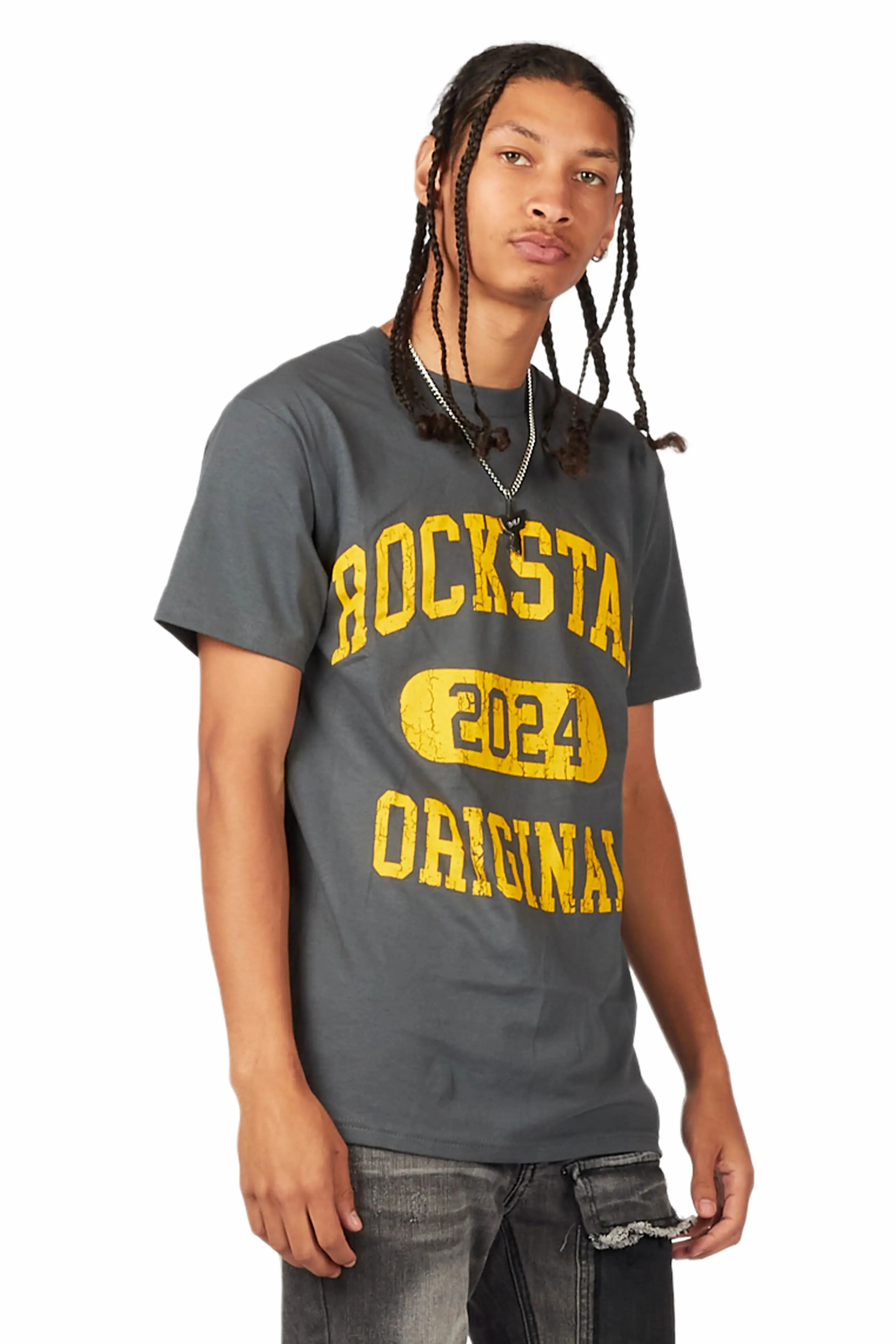 Members Charcoal Graphic T-Shirt sold by Rockstar Original product image thumbnail 3