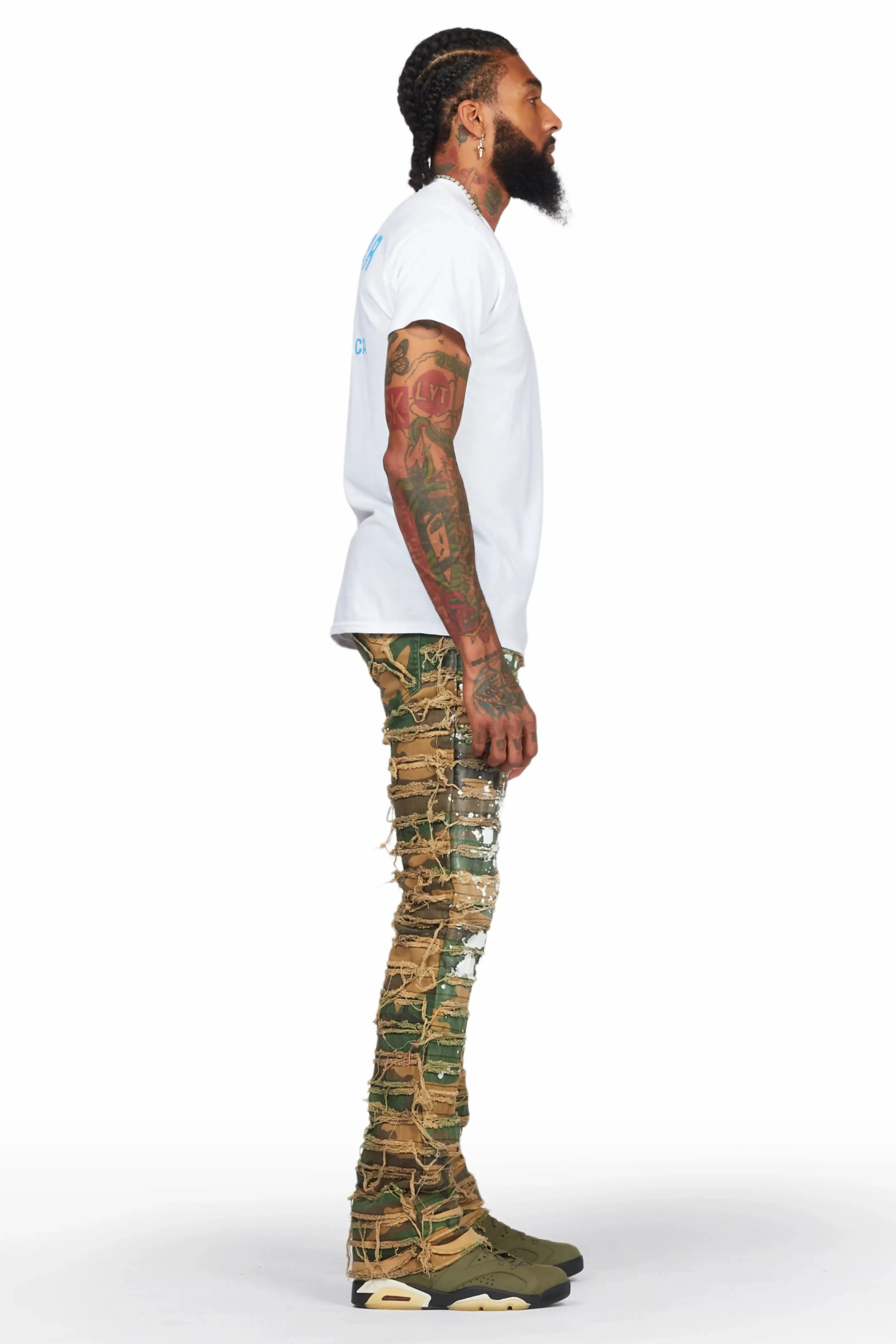 Xuan Faded Camo Painter Stacked Flare Jean sold by Rockstar Original product image thumbnail 4