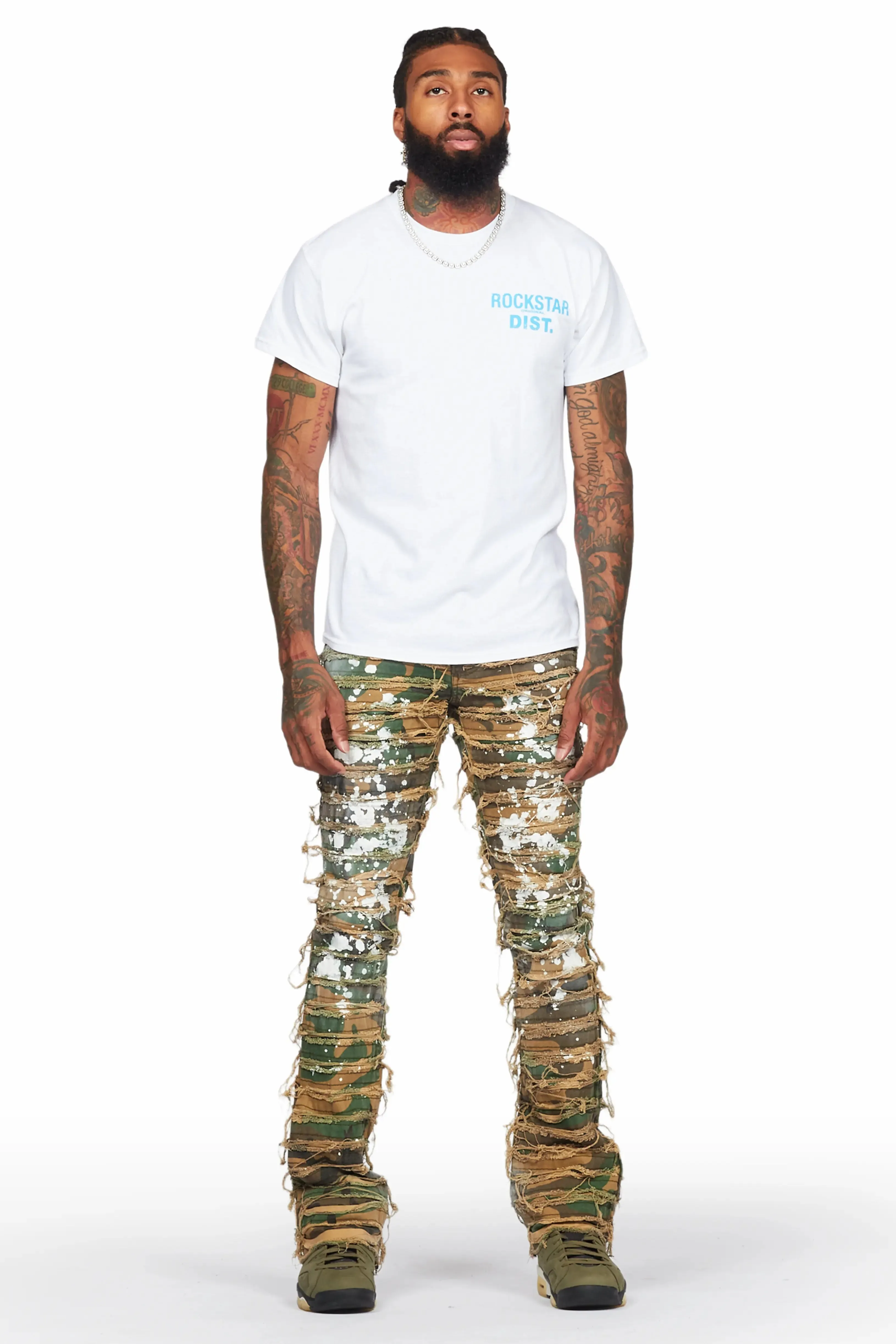 Xuan Faded Camo Painter Stacked Flare Jean sold by Rockstar Original product image thumbnail 3