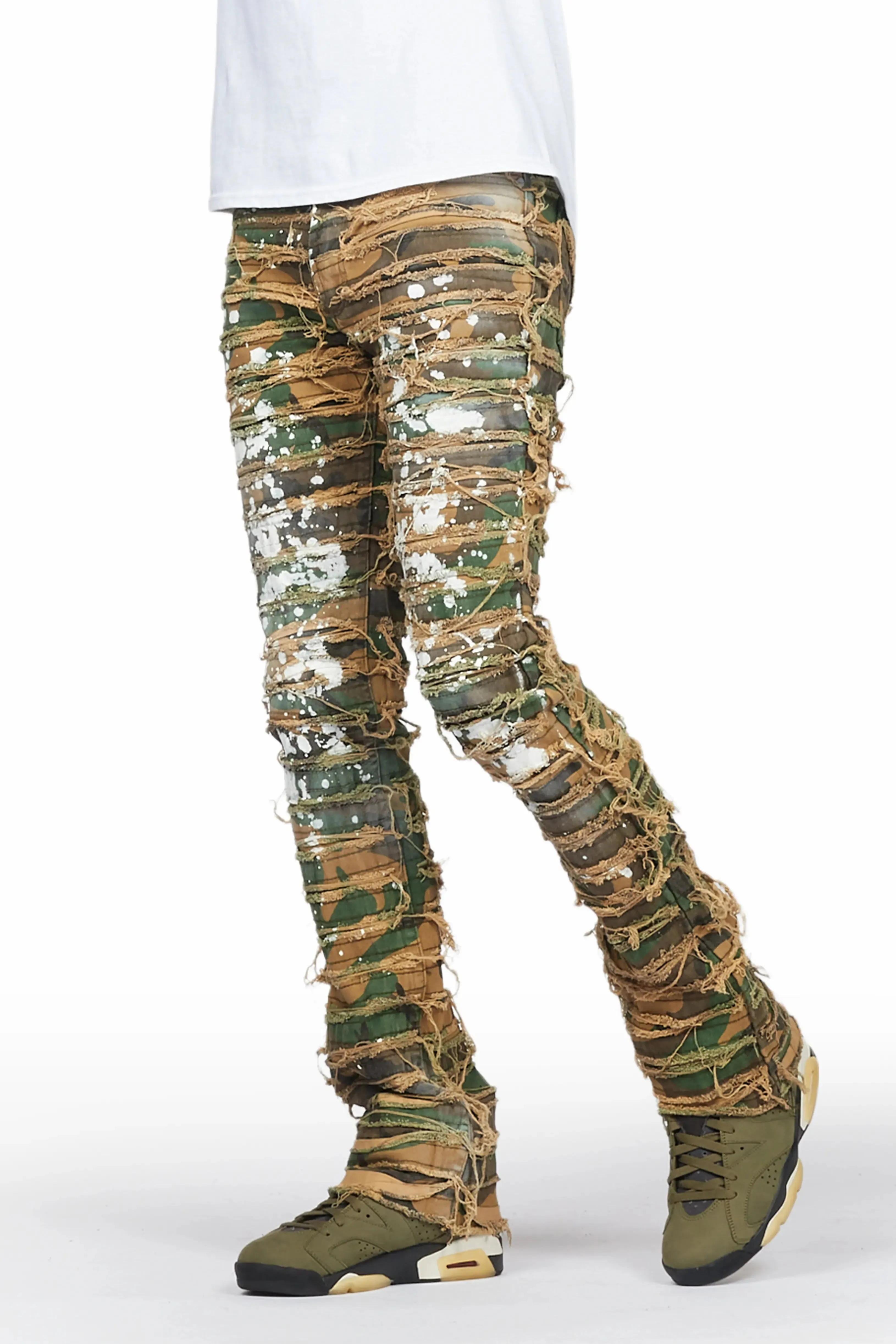 Xuan Faded Camo Painter Stacked Flare Jean sold by Rockstar Original