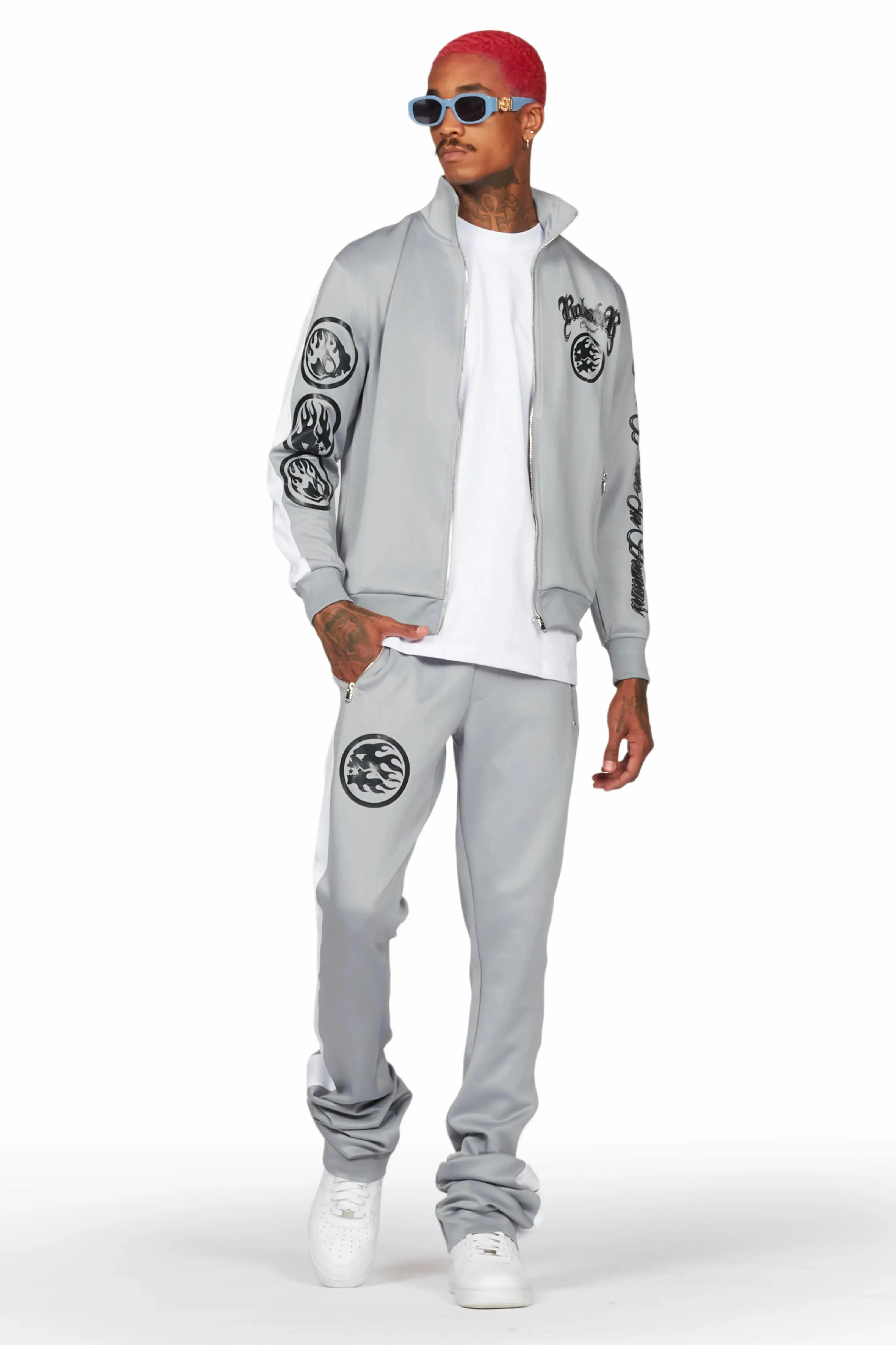 Cian Grey Tricot Super Stacked Track Set sold by Rockstar Original