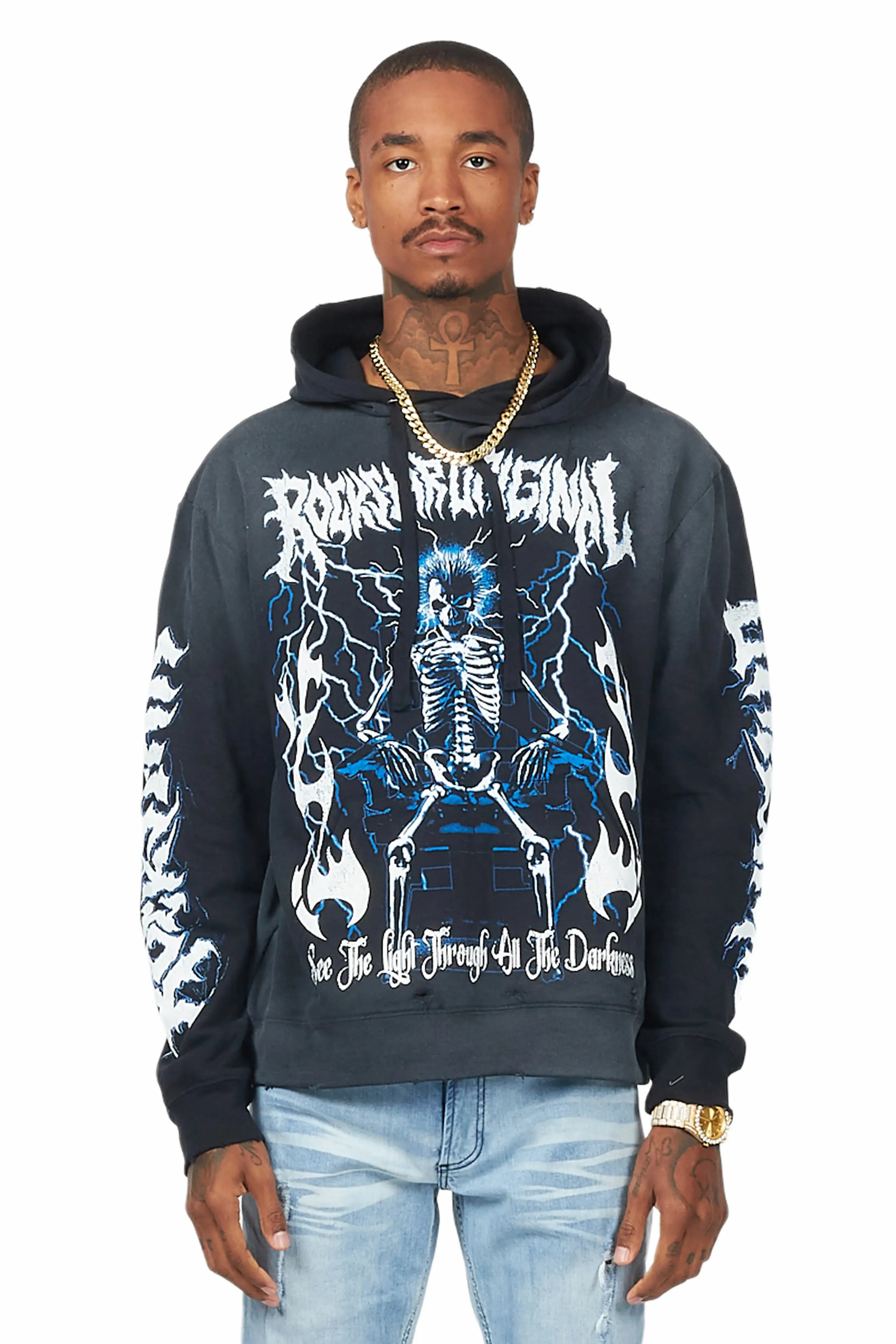 Deathrow Black Graphic Hoodie sold by Rockstar Original