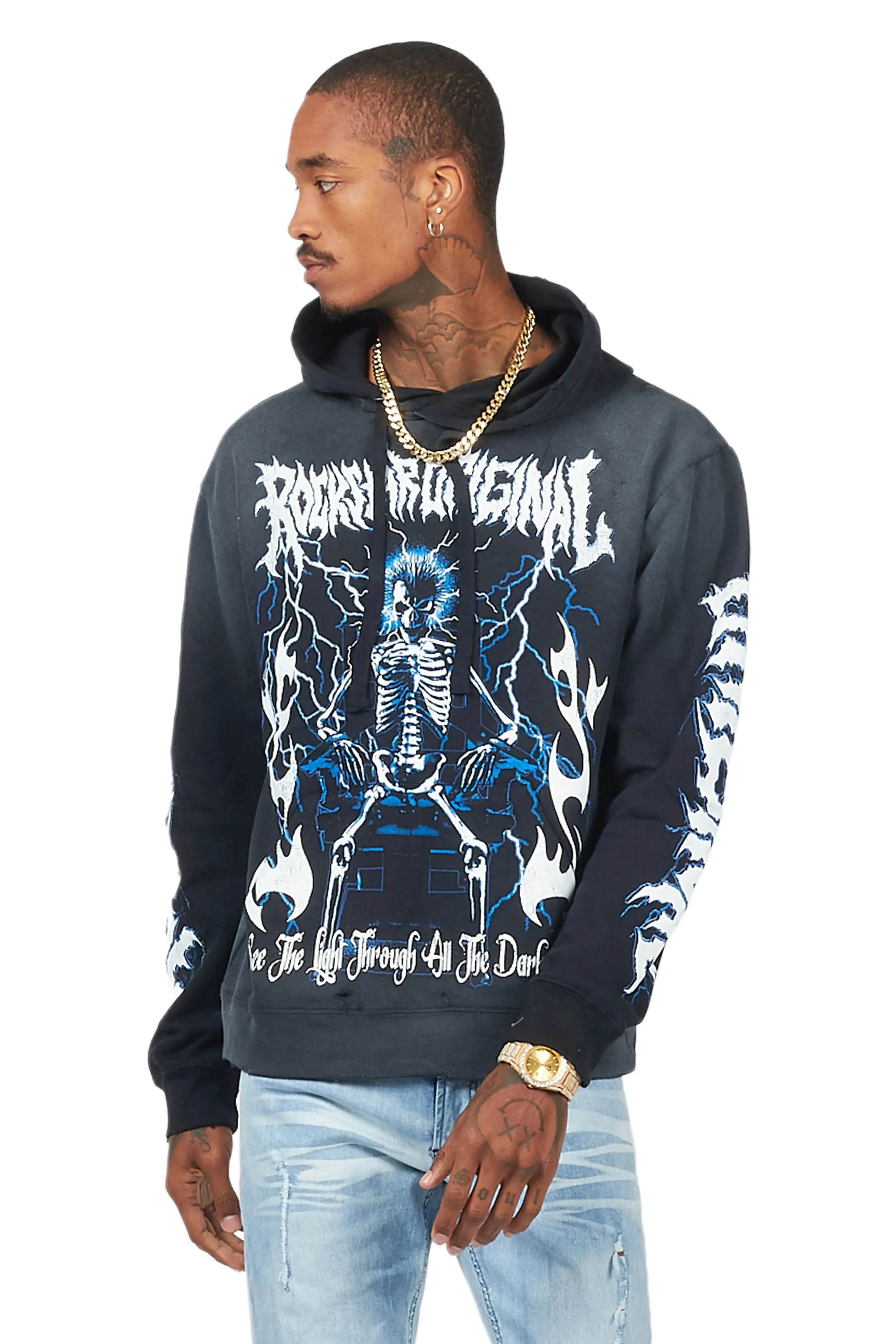 Deathrow Black Graphic Hoodie sold by Rockstar Original product image thumbnail 4