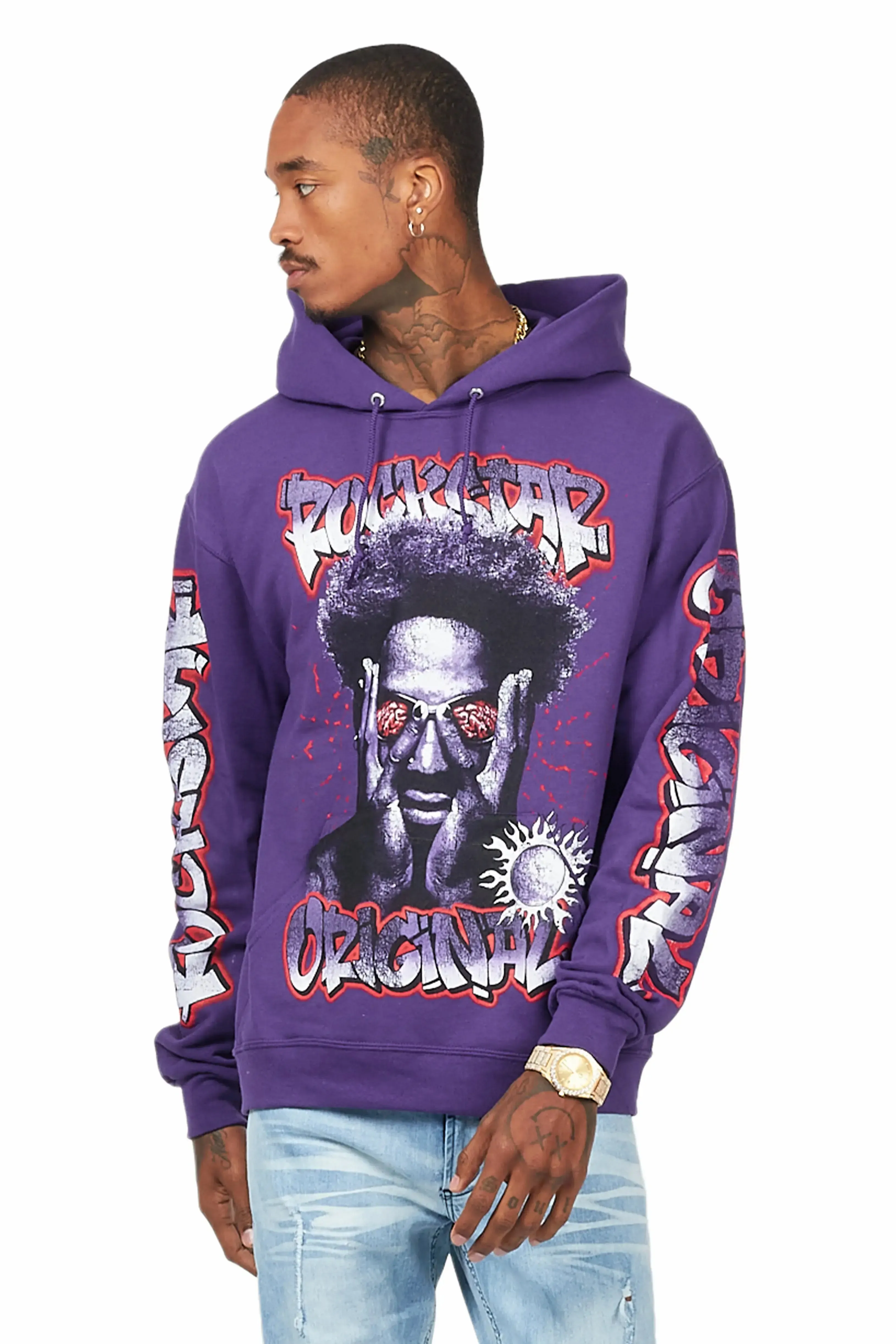 Acke Purple Graphic Hoodie sold by Rockstar Original product image thumbnail 5
