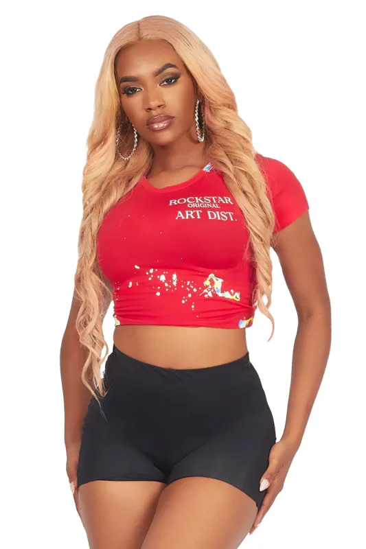 Lashina Red Crop T-Shirt sold by Rockstar Original