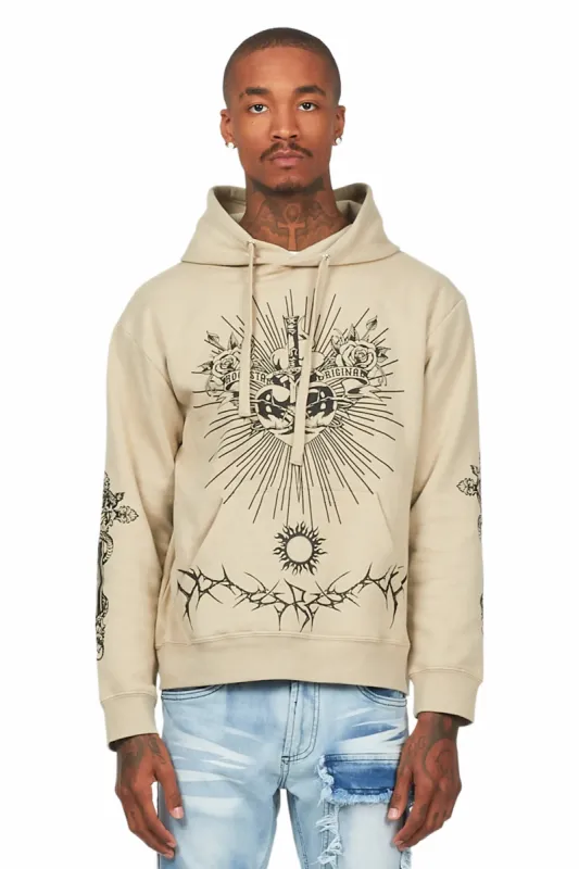 Leander Beige Graphic Hoodie sold by Rockstar Original