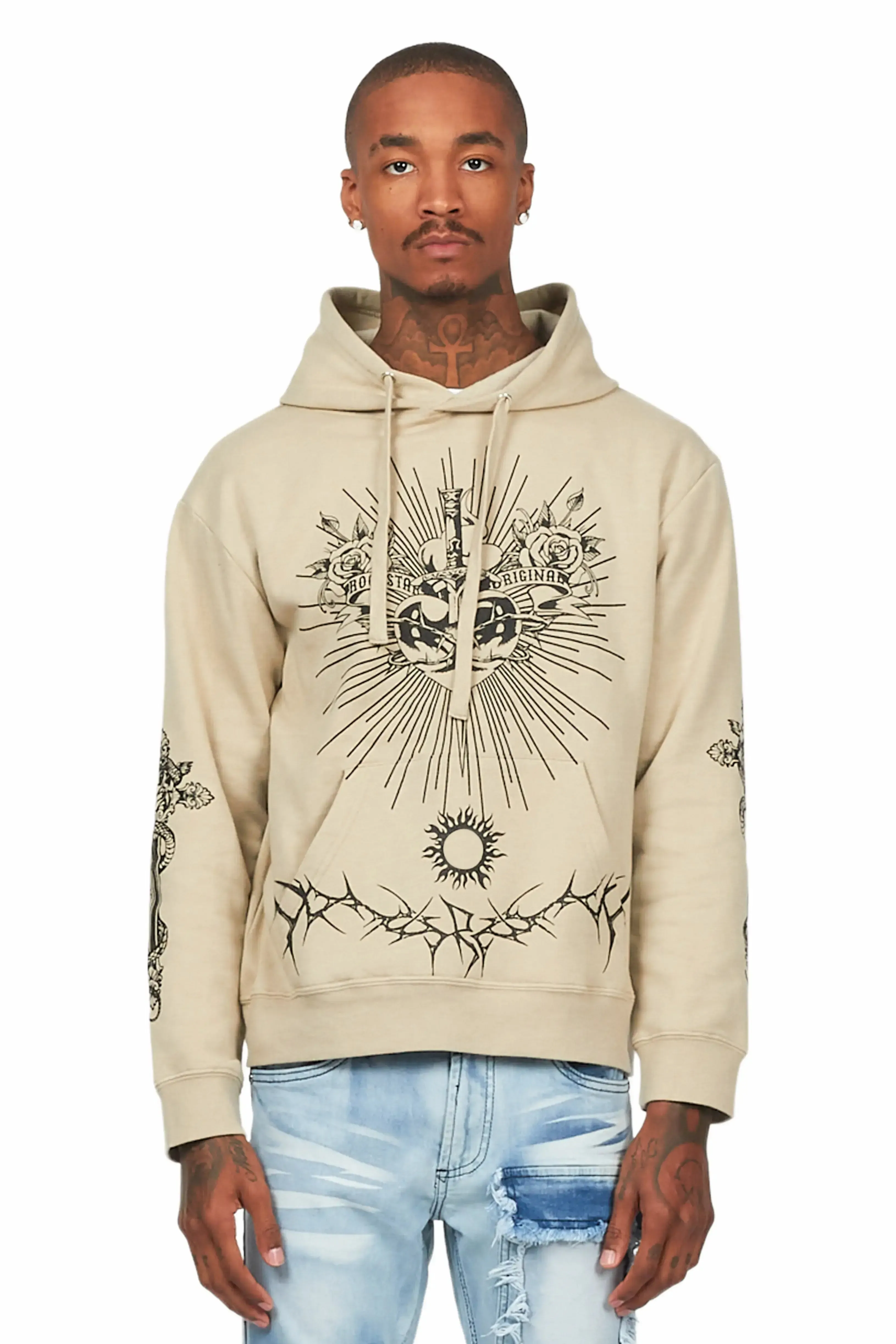 Leander Beige Graphic Hoodie sold by Rockstar Original