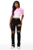 Sheana Black Distressed Super Stacked Jean sold by Rockstar Original