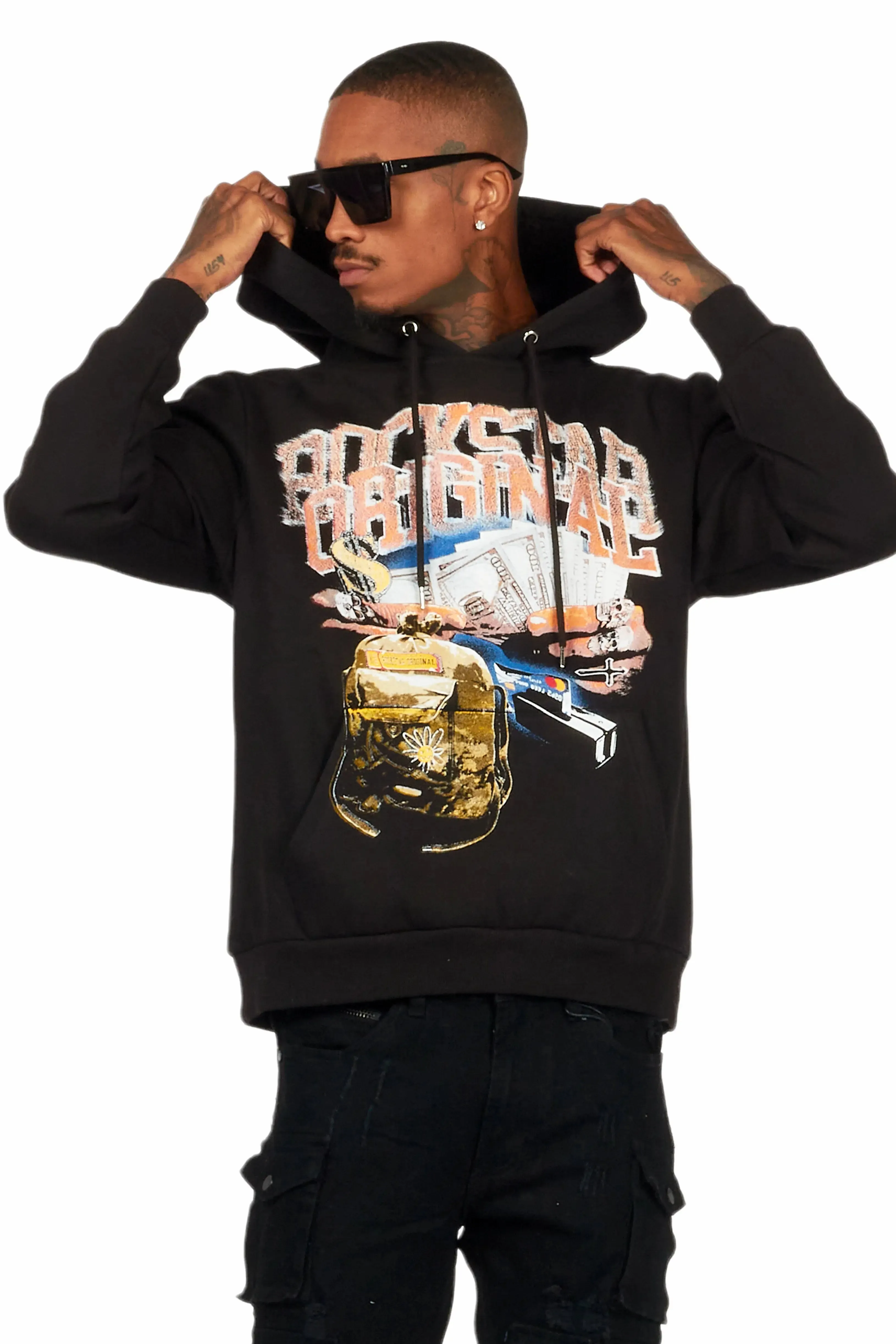 Floriana Black Graphic Hoodie sold by Rockstar Original product image thumbnail 4