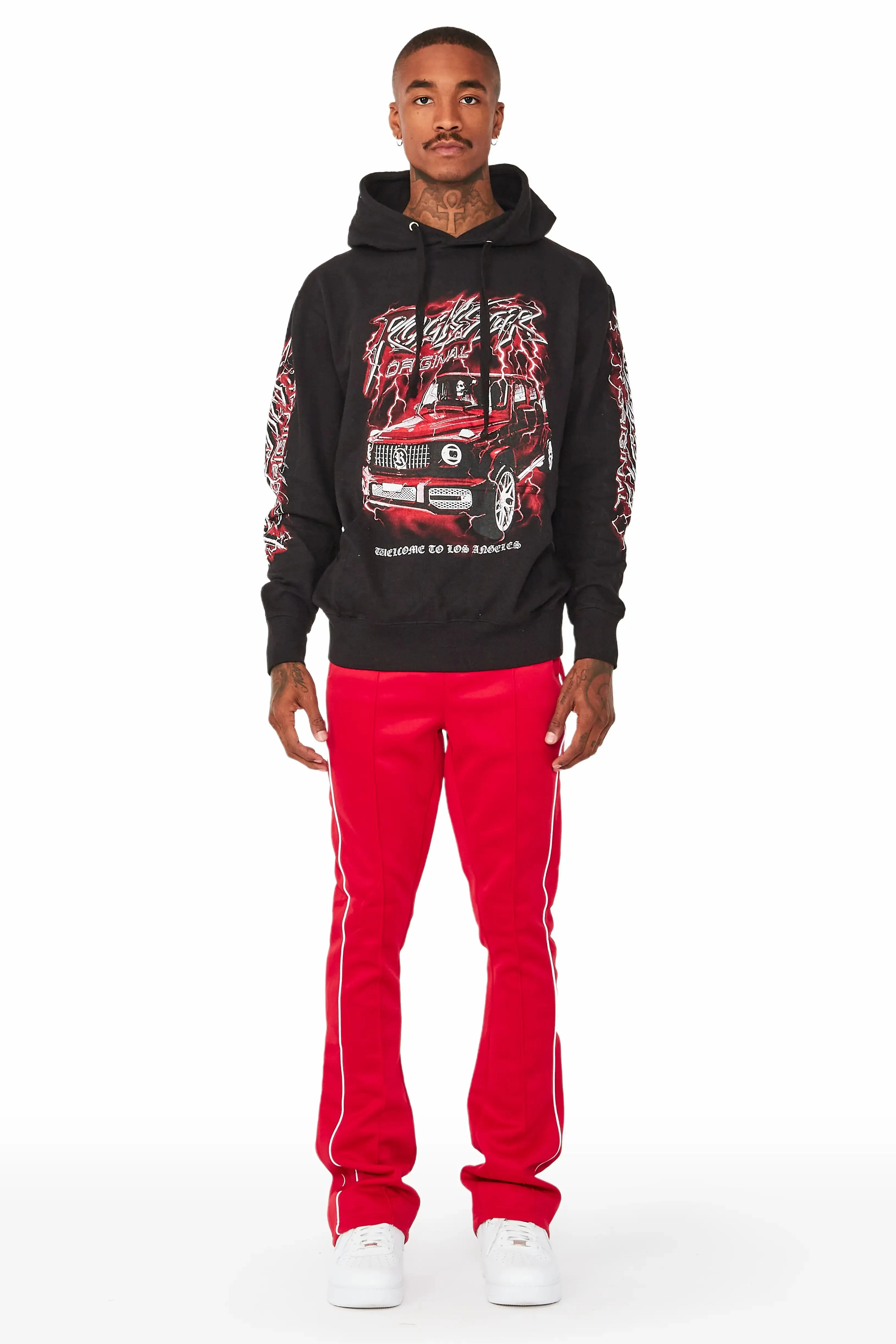 Hai Black/Red Graphic Hoodie Track Set sold by Rockstar Original
