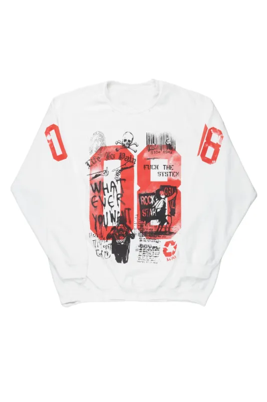 Grill White Graphic Crewneck sold by Rockstar Original