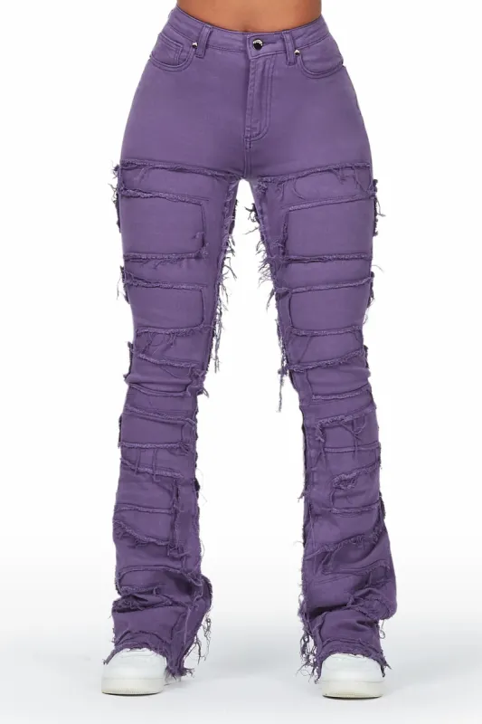 Zariyah Purple Stacked Flare Jean sold by Rockstar Original