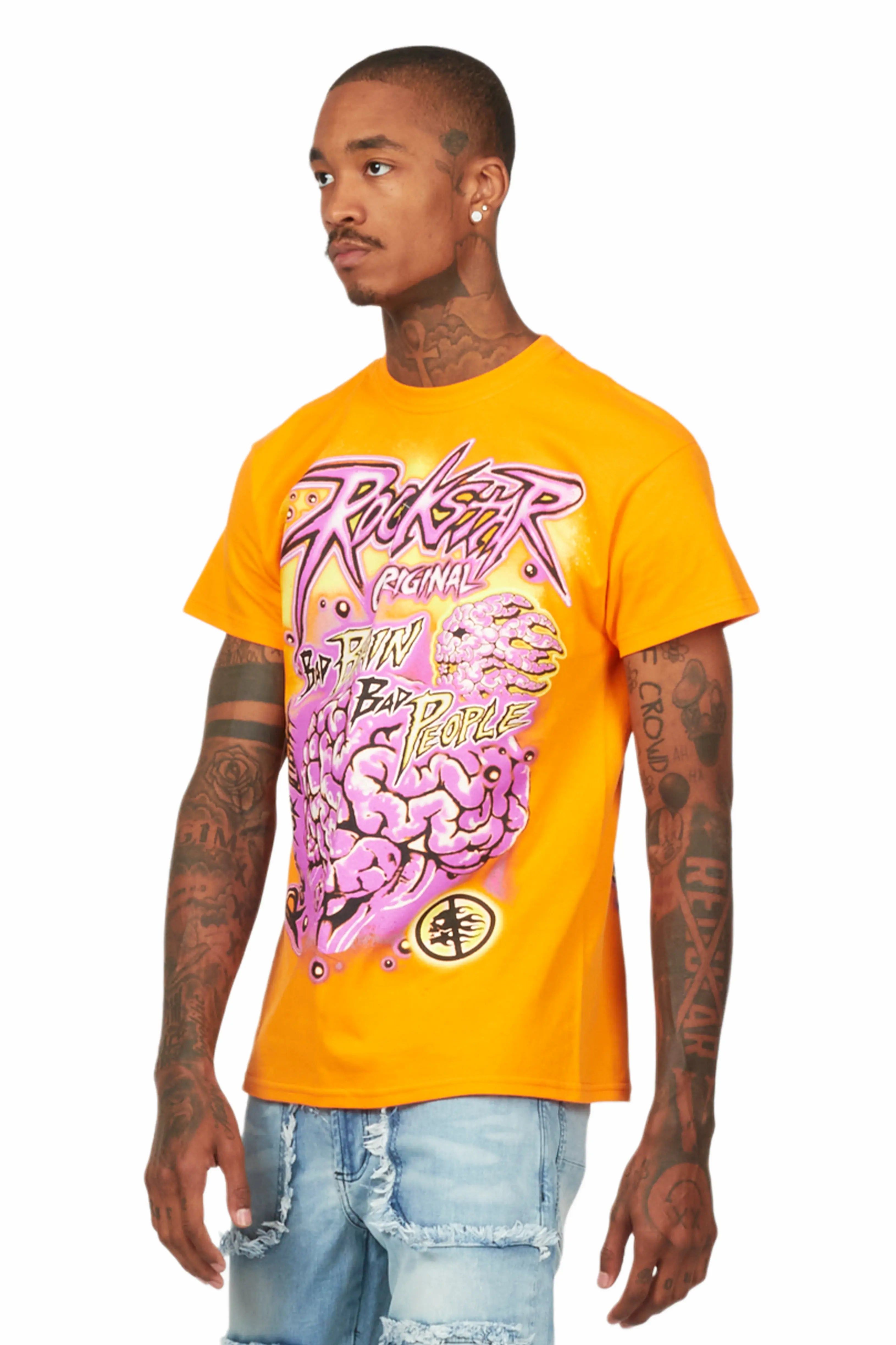 Braindead Orange Graphic T-Shirt sold by Rockstar Original product image thumbnail 4
