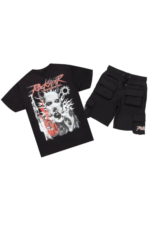 Merci Black T-Shirt Short Set sold by Rockstar Original