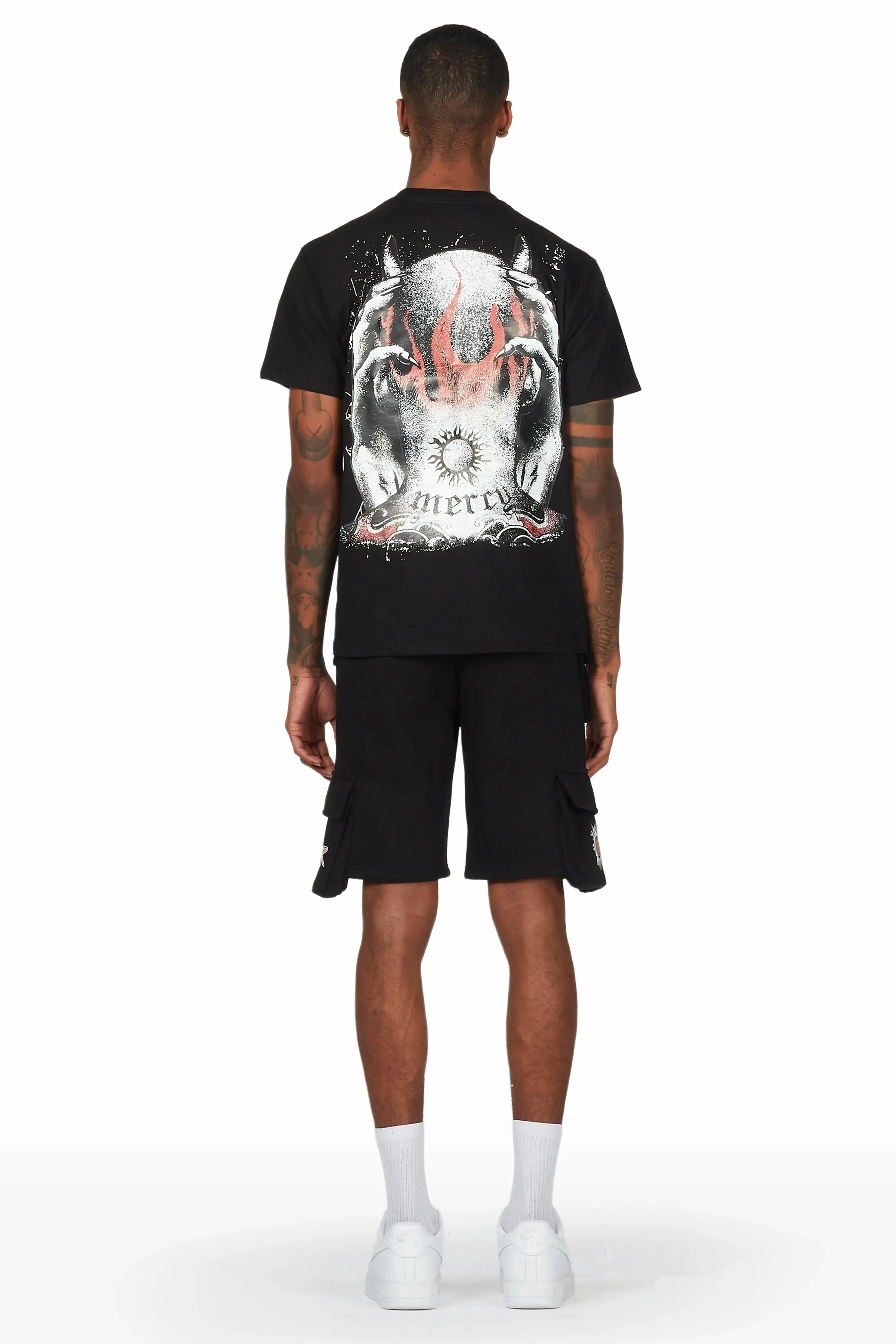 Merci Black T-Shirt Short Set sold by Rockstar Original product image thumbnail 5