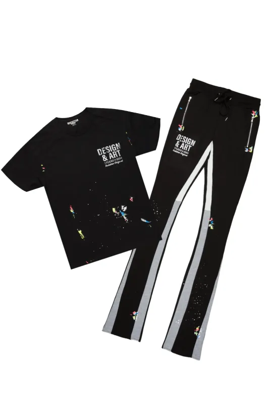 Mancha Black T-Shirt Super Stacked Flare Track Set sold by Rockstar Original