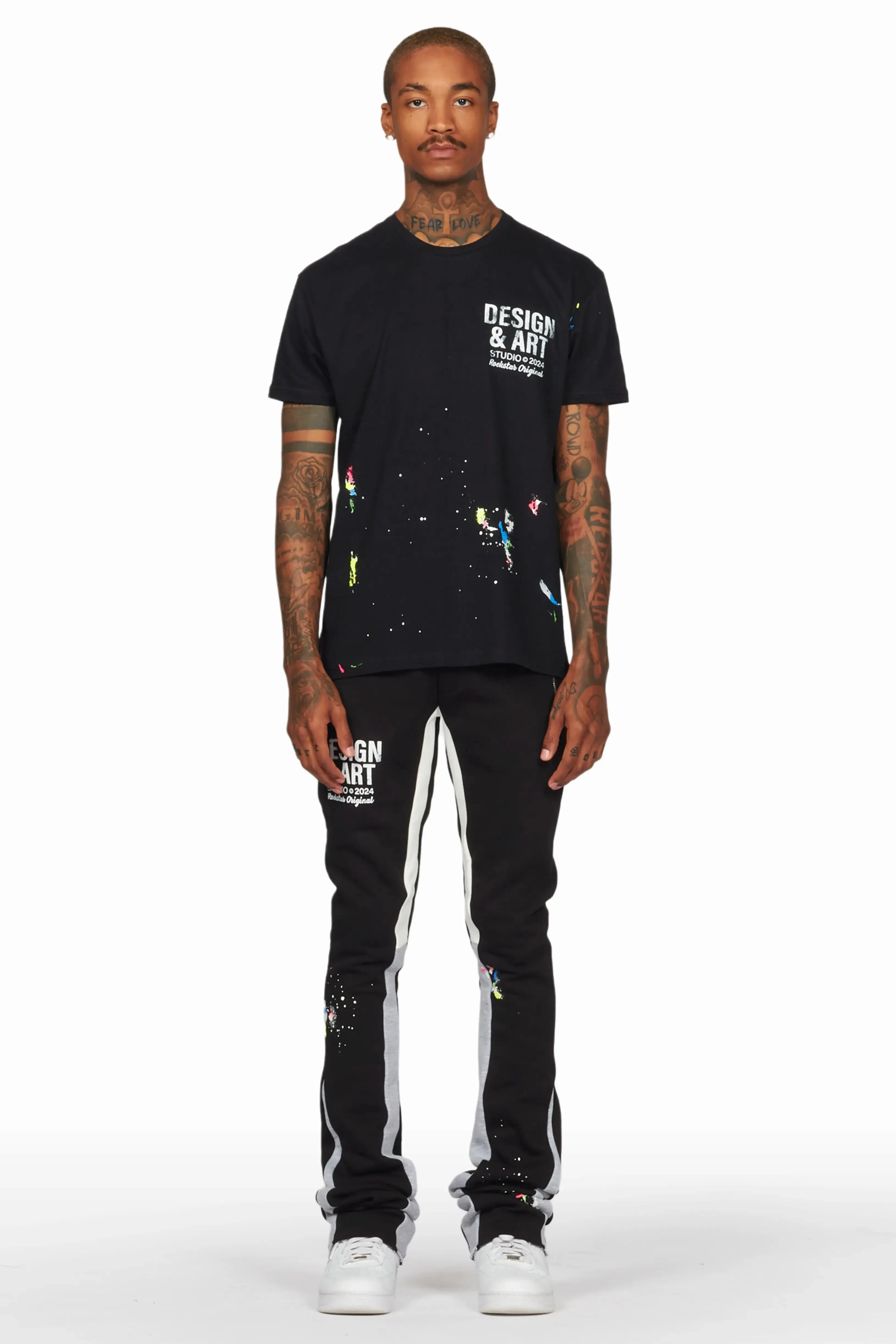 Mancha Black T-Shirt Super Stacked Flare Track Set sold by Rockstar Original product image thumbnail 2