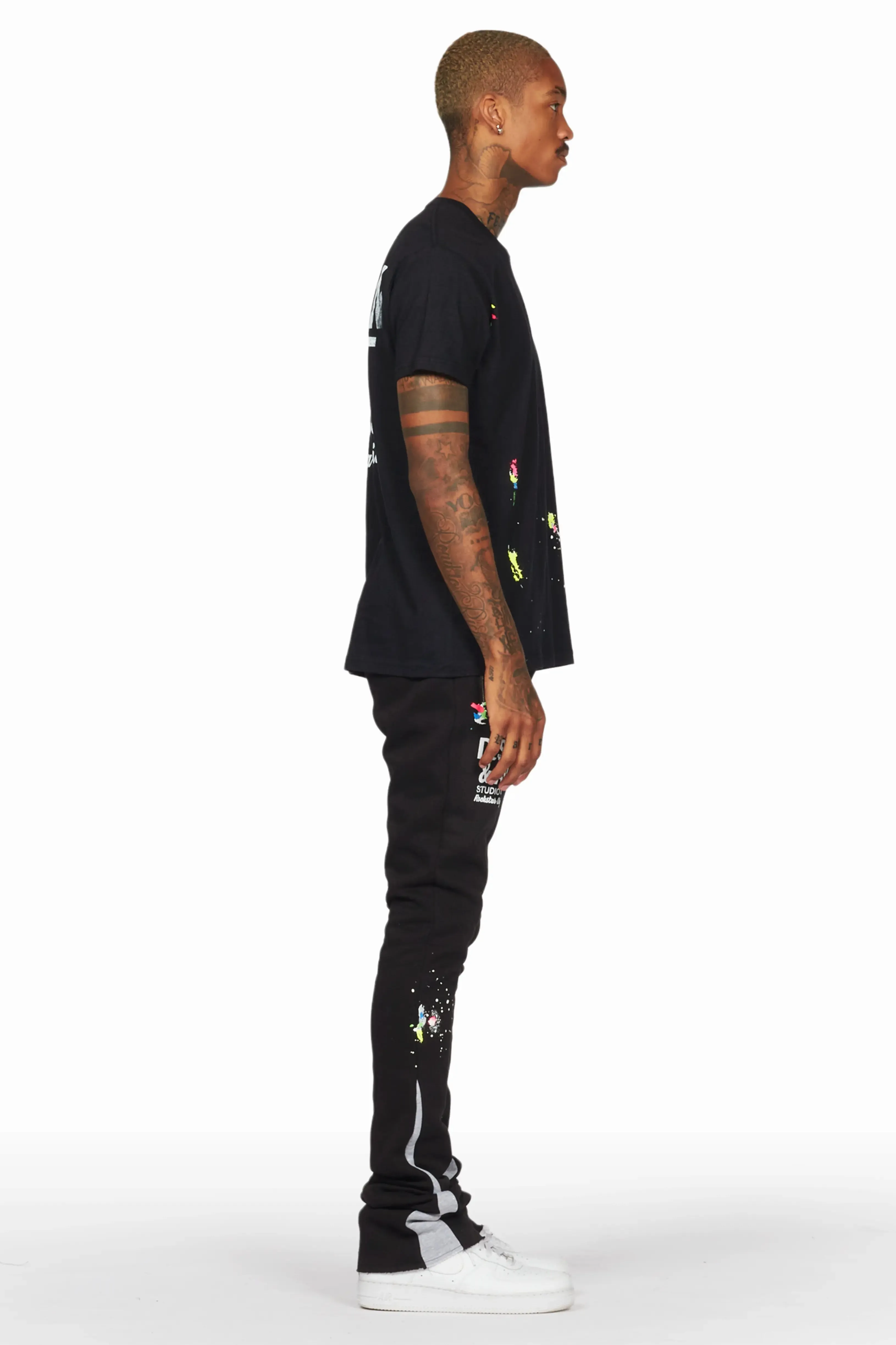 Mancha Black T-Shirt Super Stacked Flare Track Set sold by Rockstar Original product image thumbnail 3