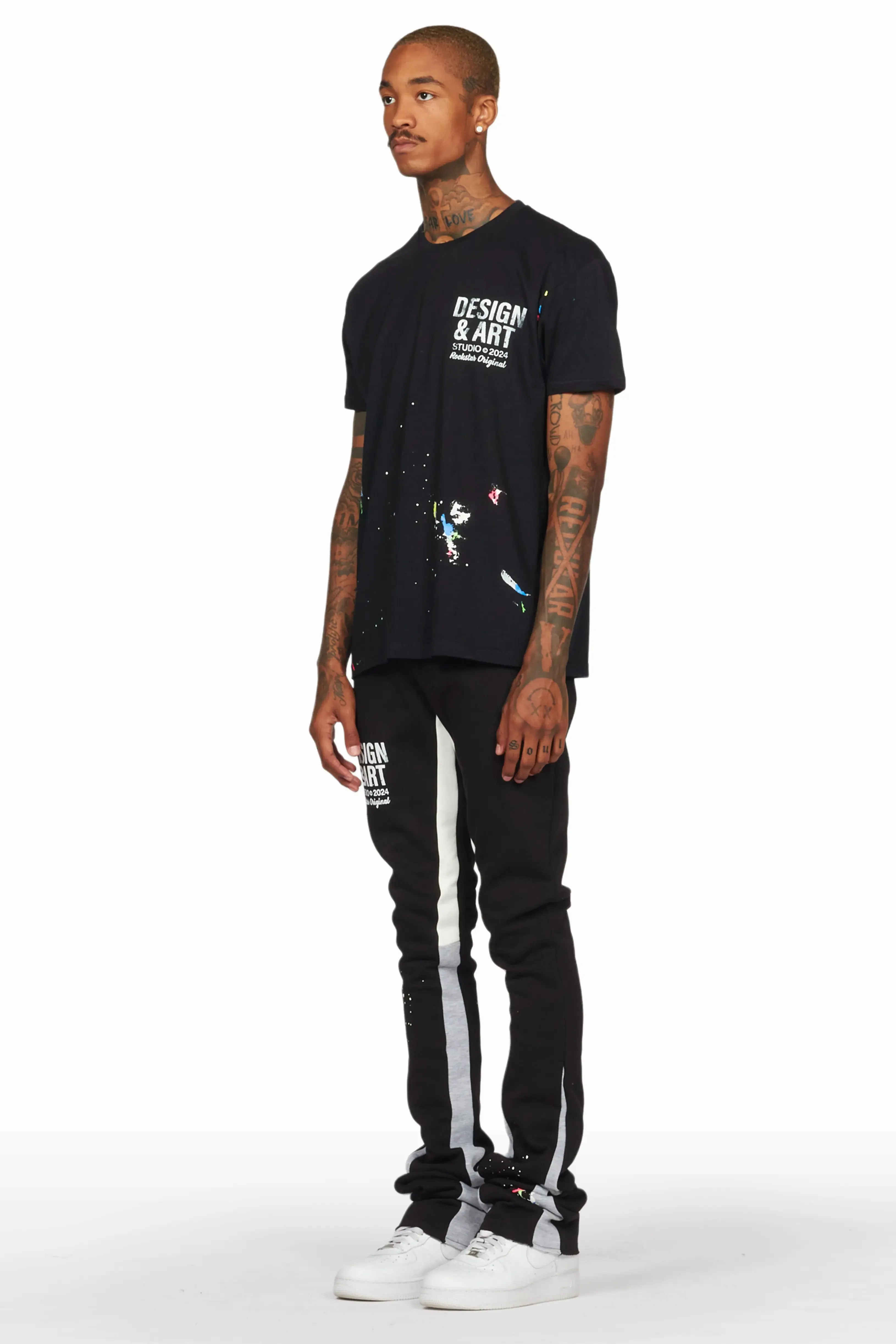 Mancha Black T-Shirt Super Stacked Flare Track Set sold by Rockstar Original product image thumbnail 5