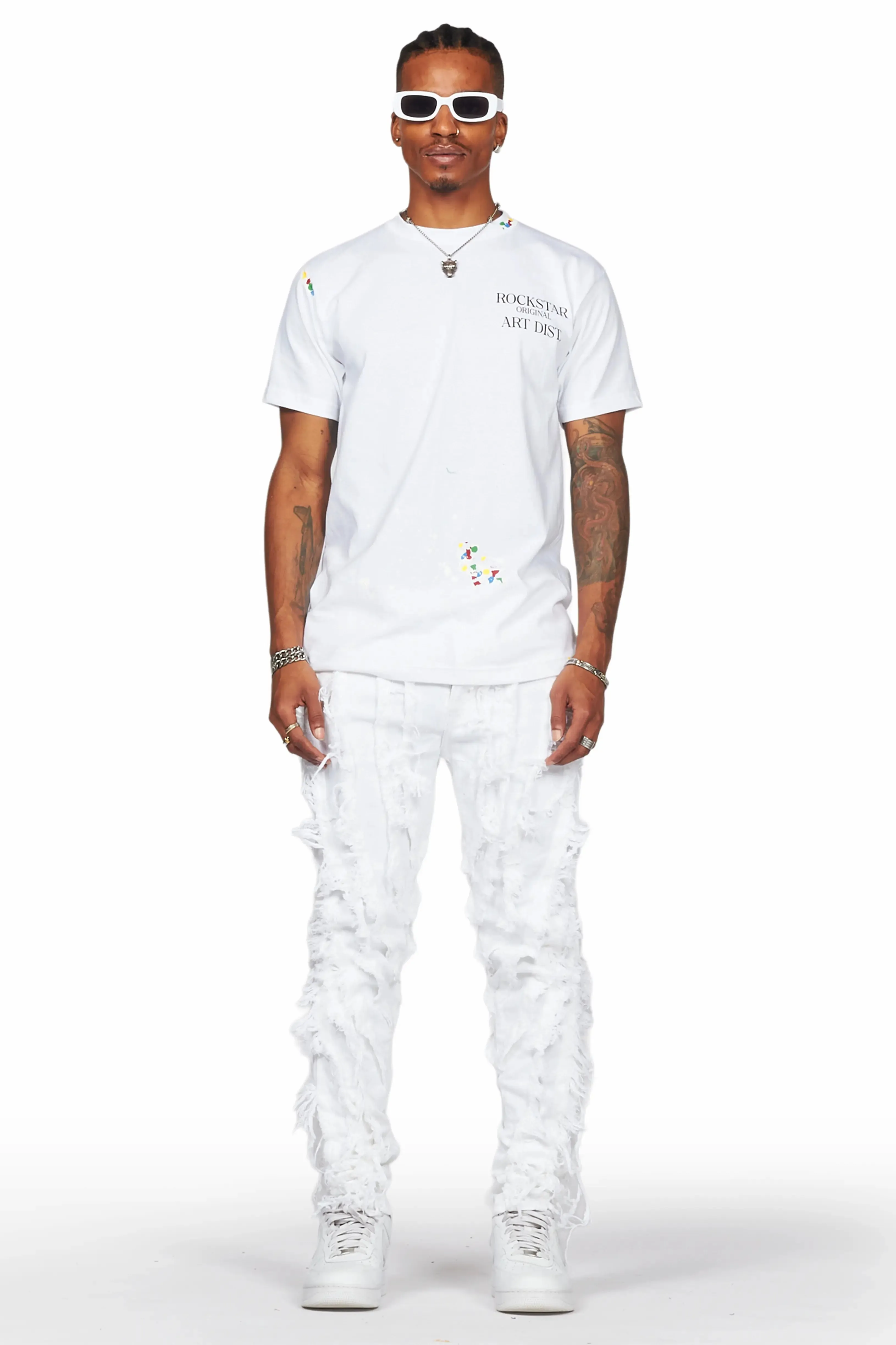 Achilles White Raw Edge Skinny Fit Jean sold by Rockstar Original product image thumbnail 3