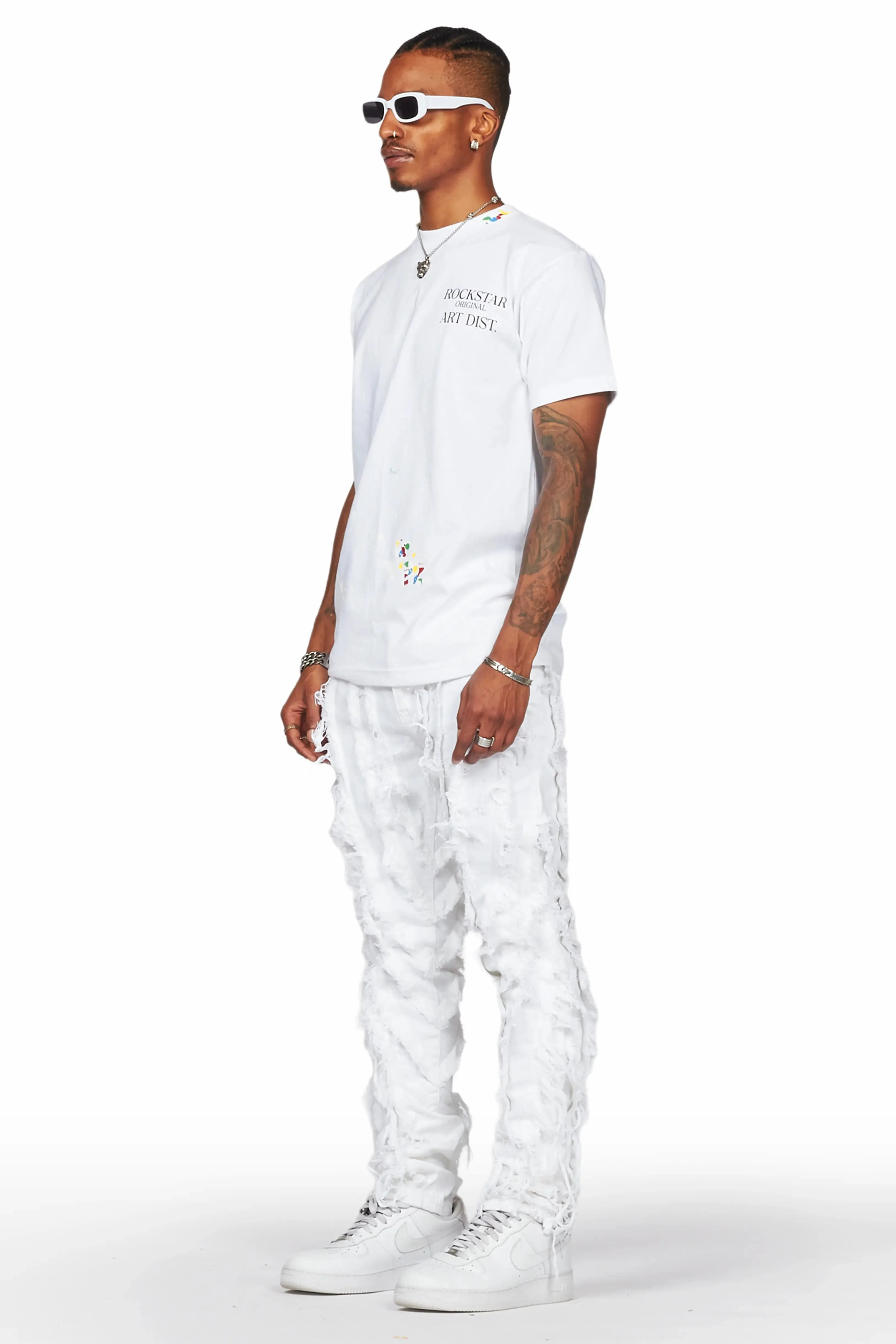 Achilles White Raw Edge Skinny Fit Jean sold by Rockstar Original product image thumbnail 4