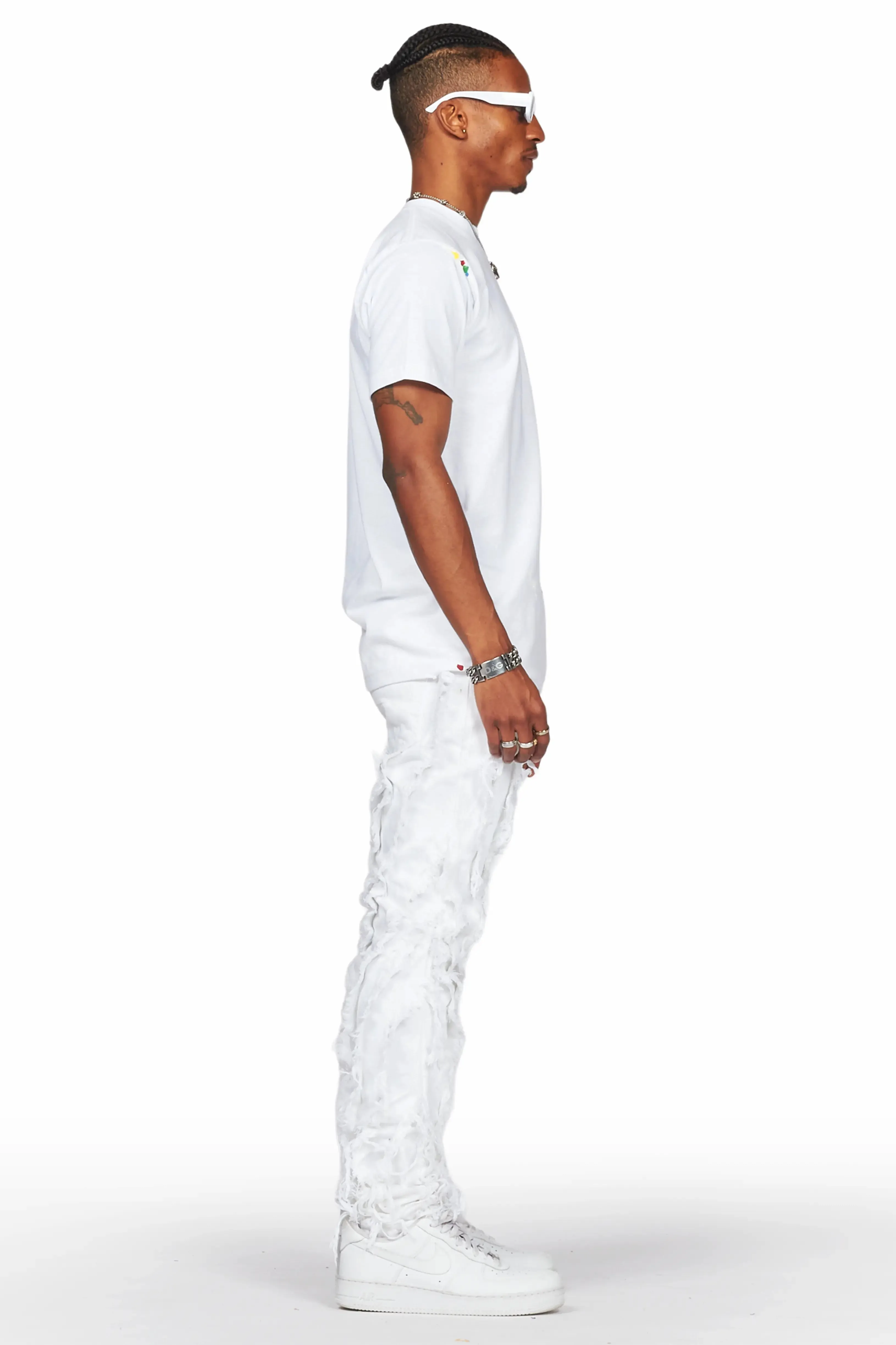 Achilles White Raw Edge Skinny Fit Jean sold by Rockstar Original product image thumbnail 5
