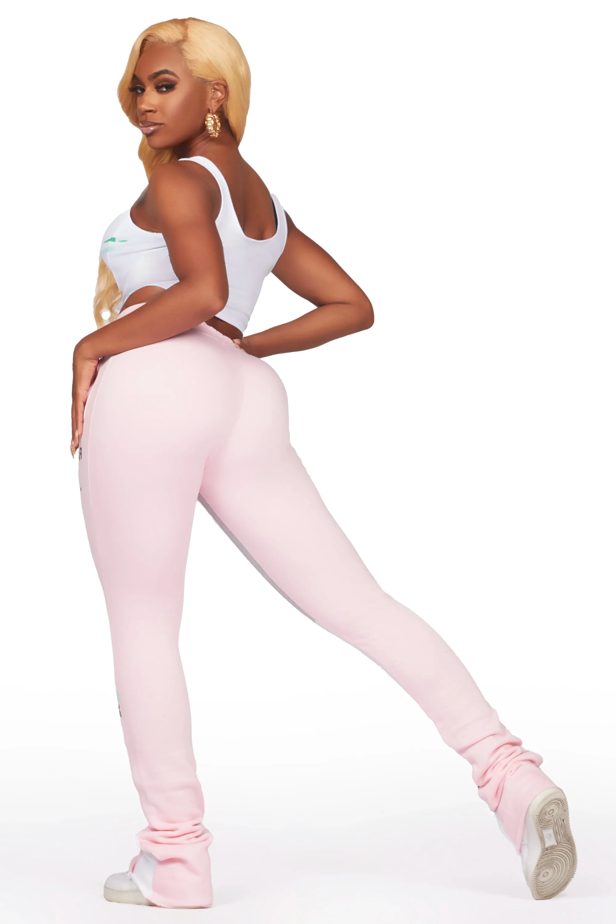 Brandee White/Pink Corset Super Stacked Trackset sold by Rockstar Original product image thumbnail 4