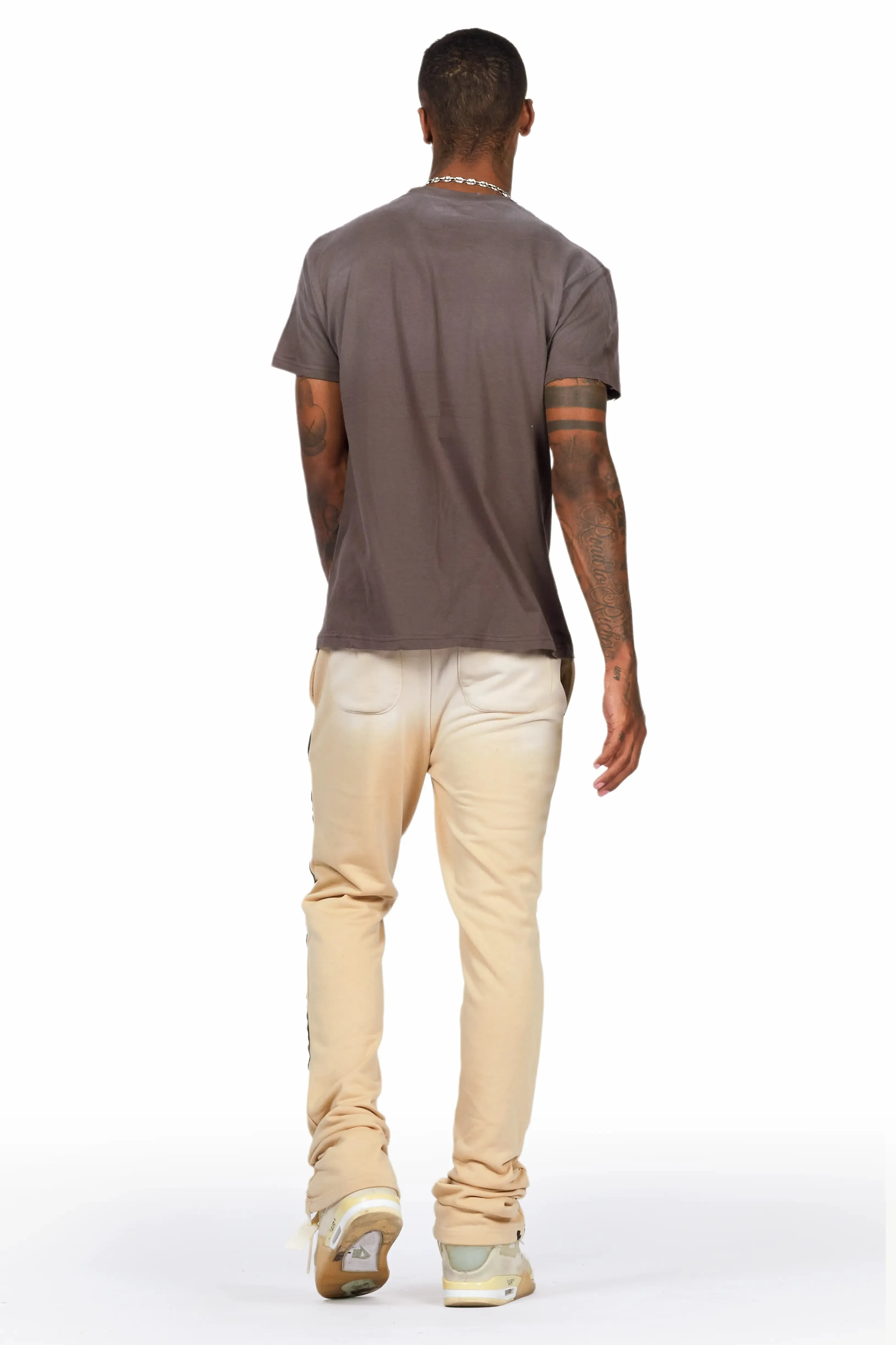 Acotas Khaki Patchwork Stacked Flare Pants sold by Rockstar Original product image thumbnail 5