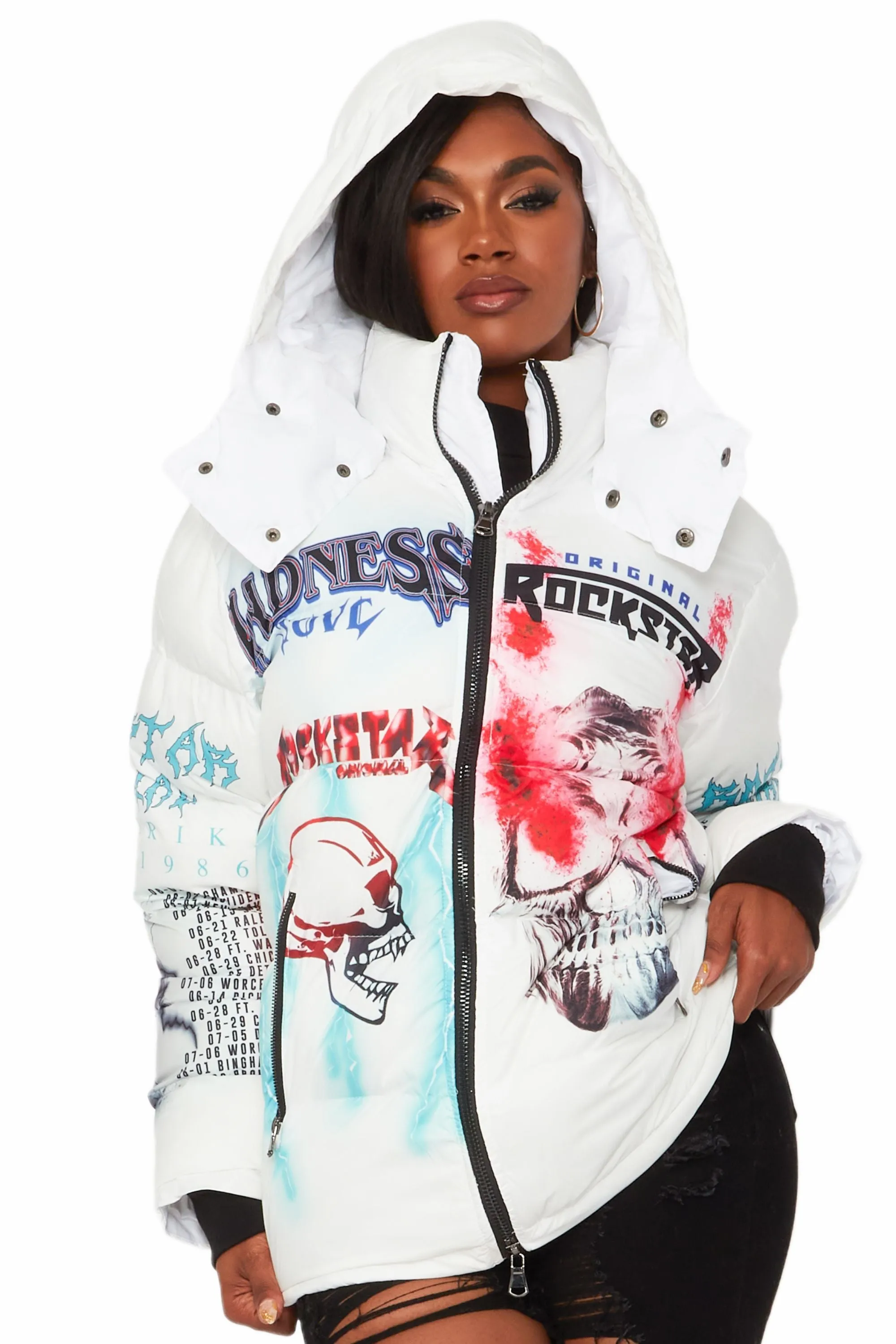 Baily White Oversized Puffer Jacket sold by Rockstar Original product image thumbnail 5