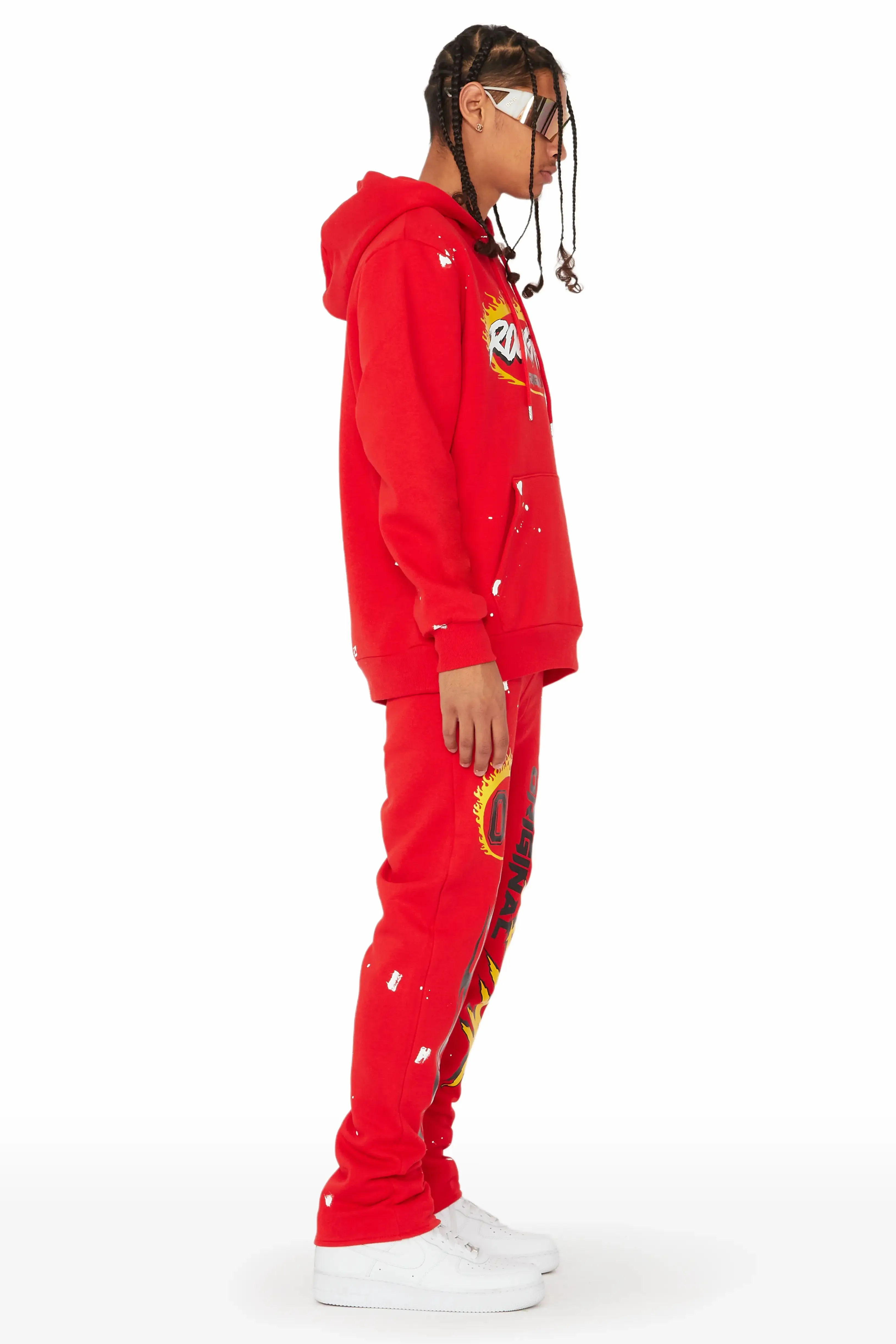 Ajani Red Slim Fit Track Set sold by Rockstar Original product image thumbnail 3