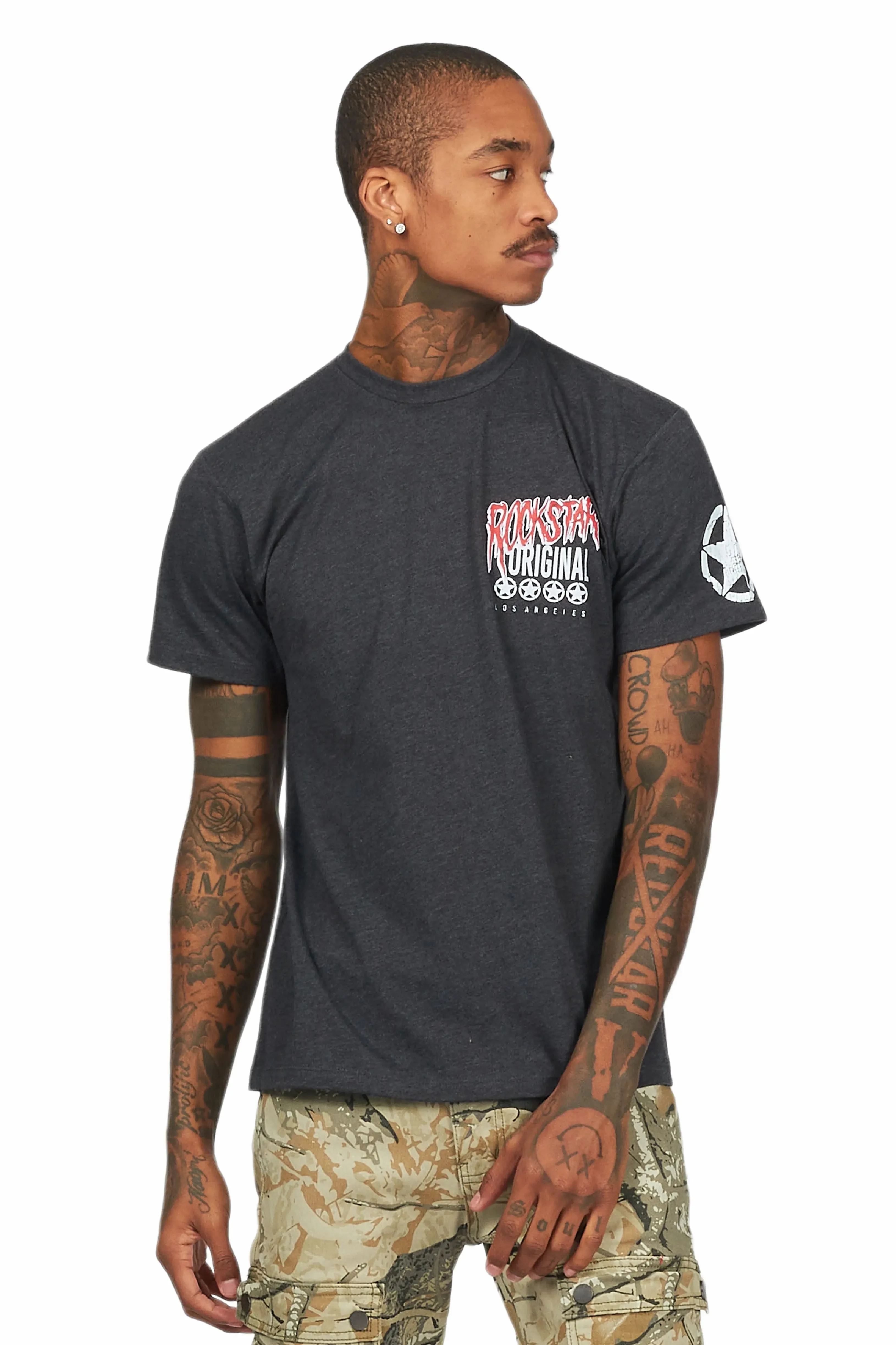 Wizzurd Charcoal Graphic T-Shirt sold by Rockstar Original product image thumbnail 3