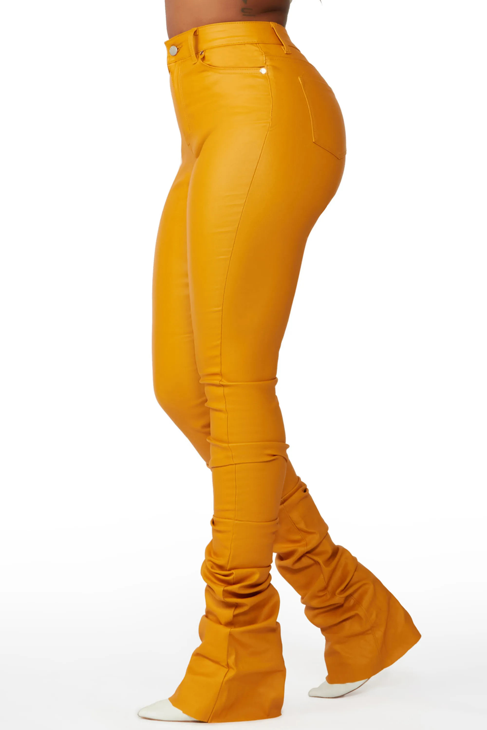 Azalea Gold PU Super Stacked Pant sold by Rockstar Original product image thumbnail 4