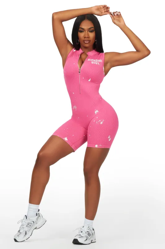 Akia Fuchsia Painted Romper sold by Rockstar Original