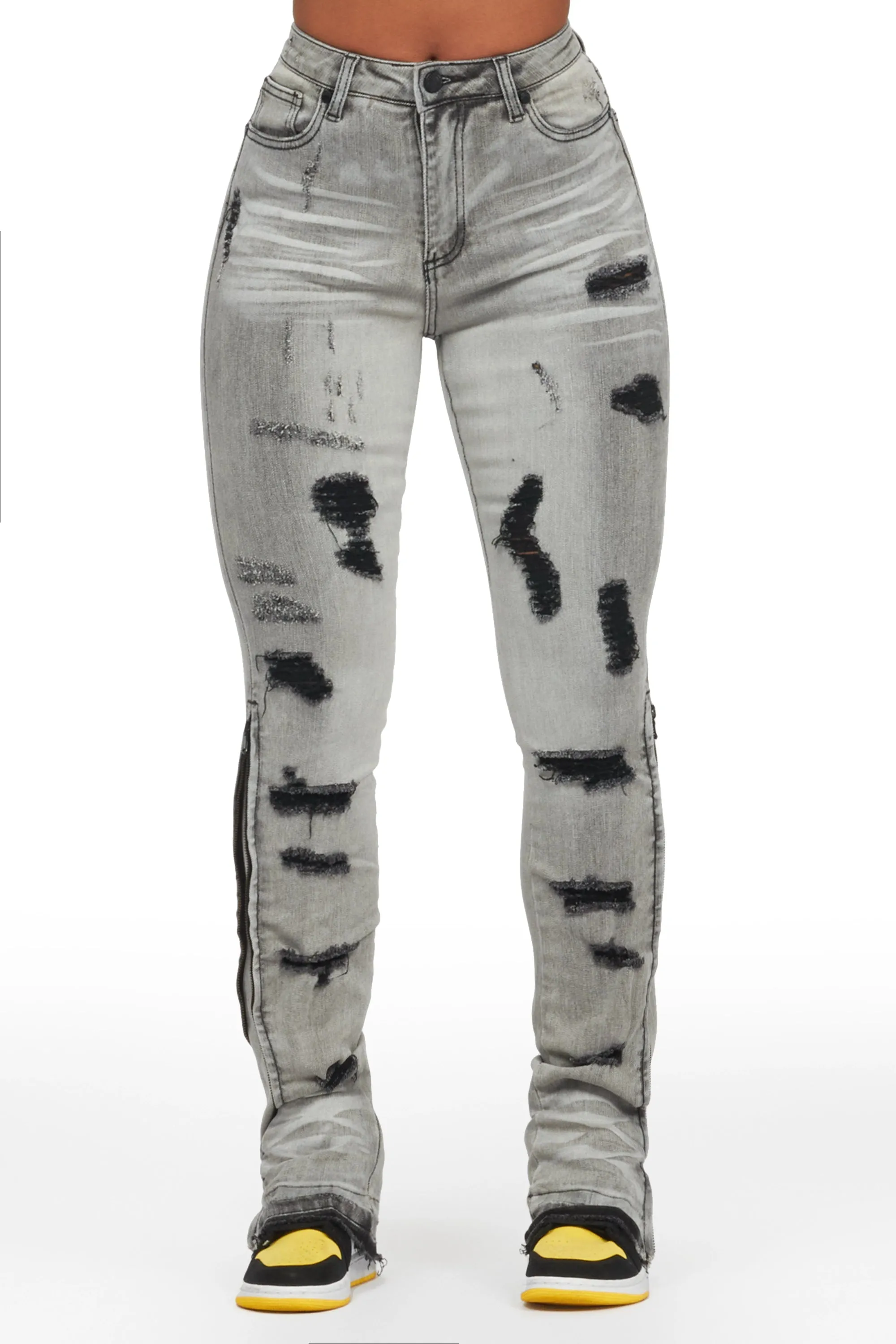 Whitley Grey Stacked Jean sold by Rockstar Original product image thumbnail 4