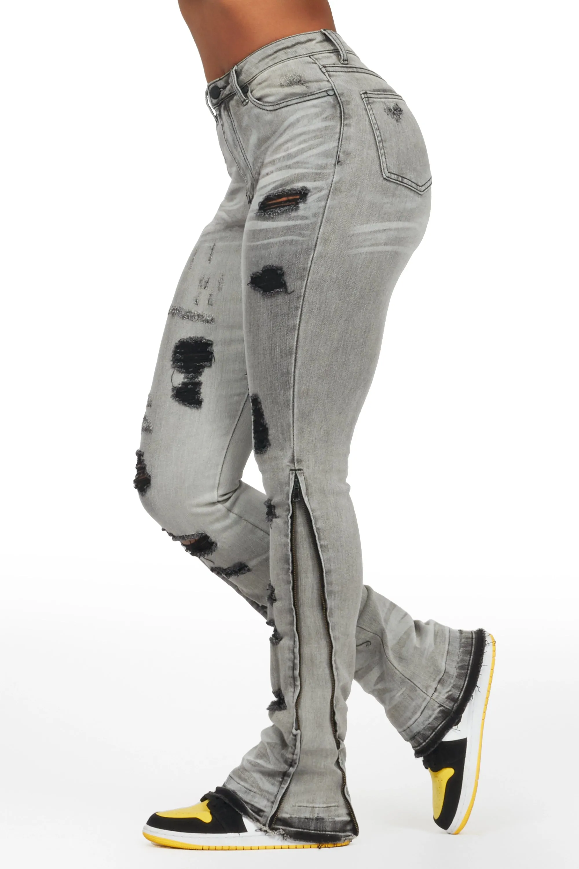Whitley Grey Stacked Jean sold by Rockstar Original