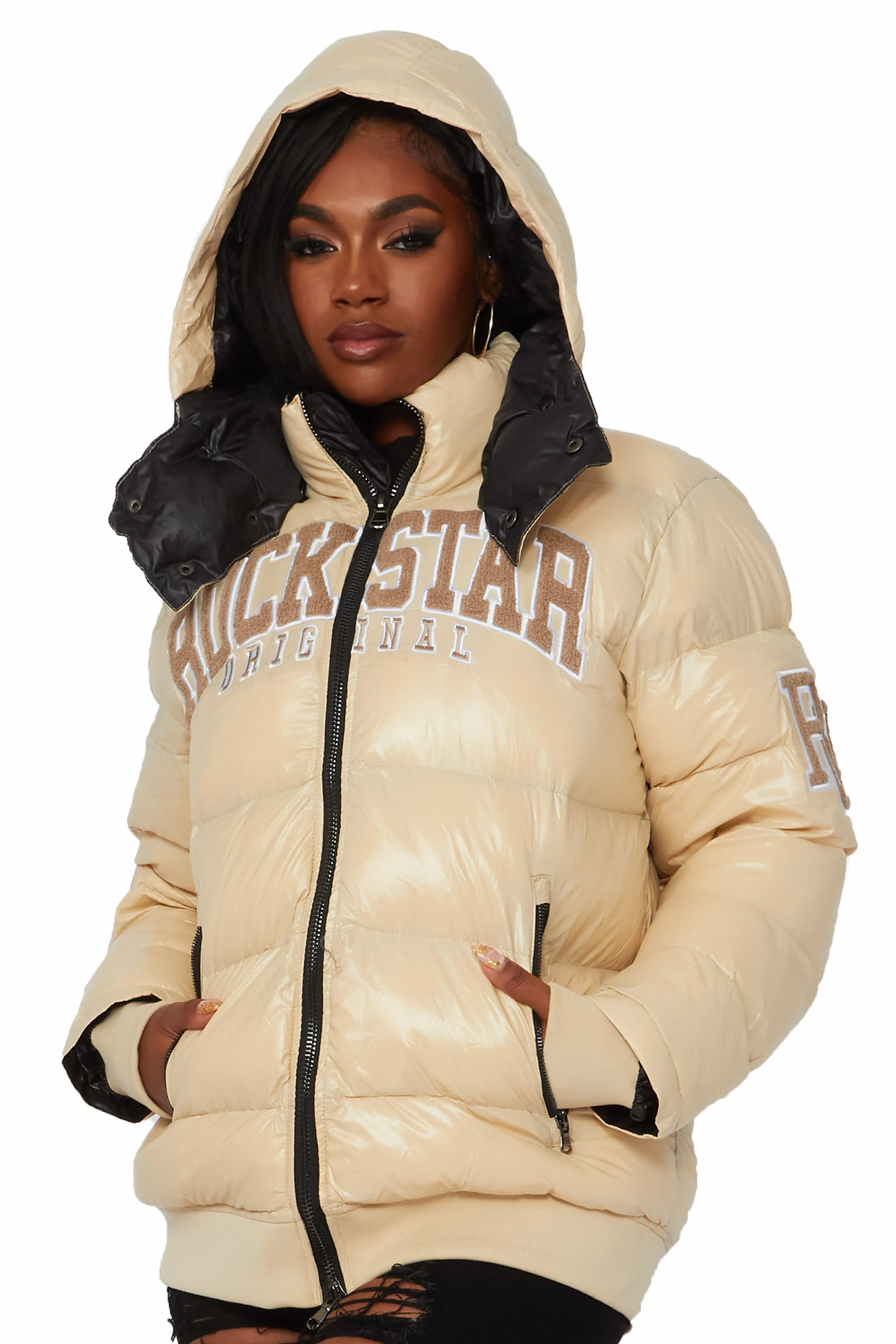 Esmeralda Beige Puffer Jacket sold by Rockstar Original