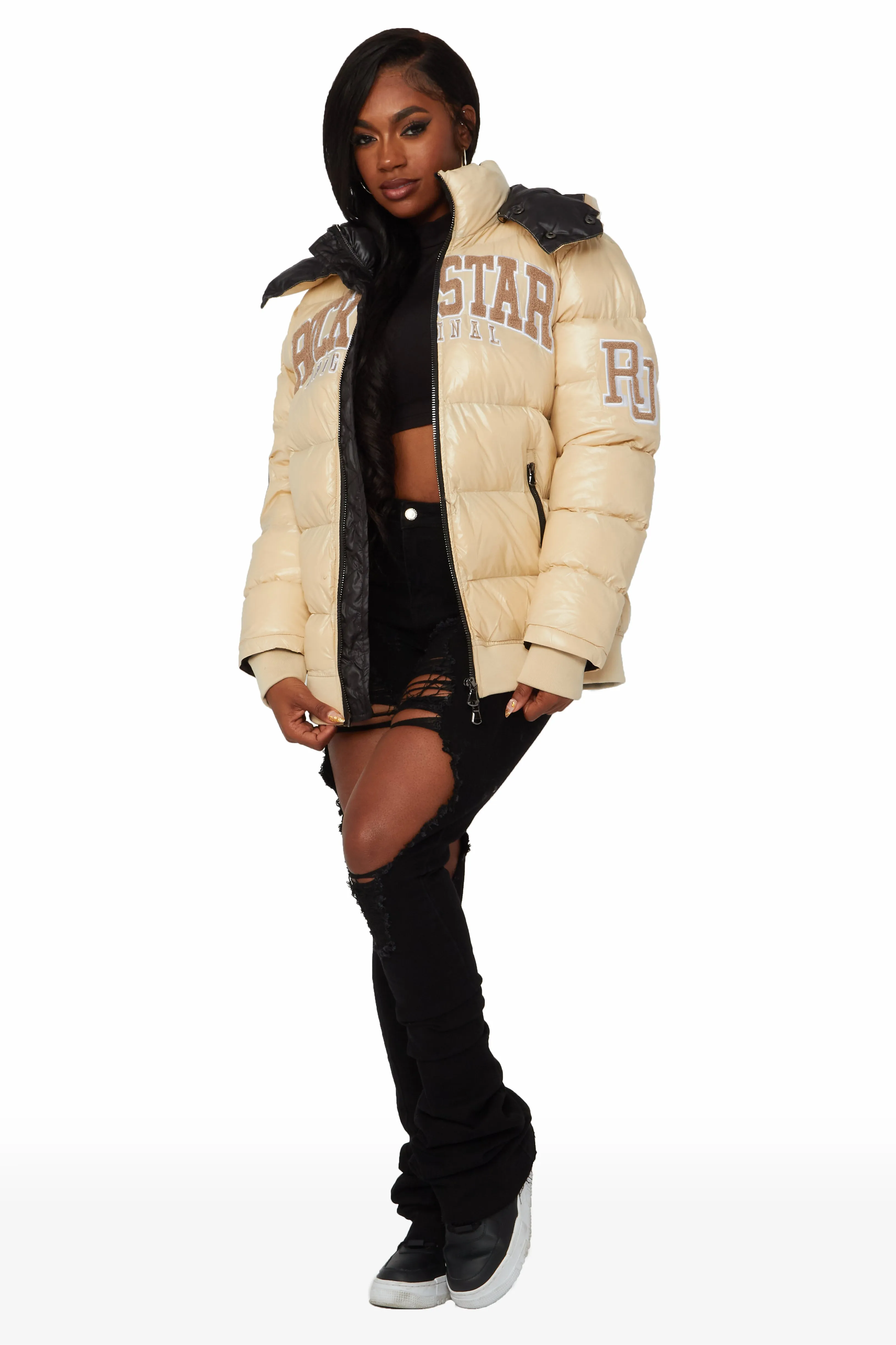 Esmeralda Beige Puffer Jacket sold by Rockstar Original product image thumbnail 2