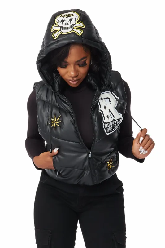 Luzt Black Puffer Vest sold by Rockstar Original