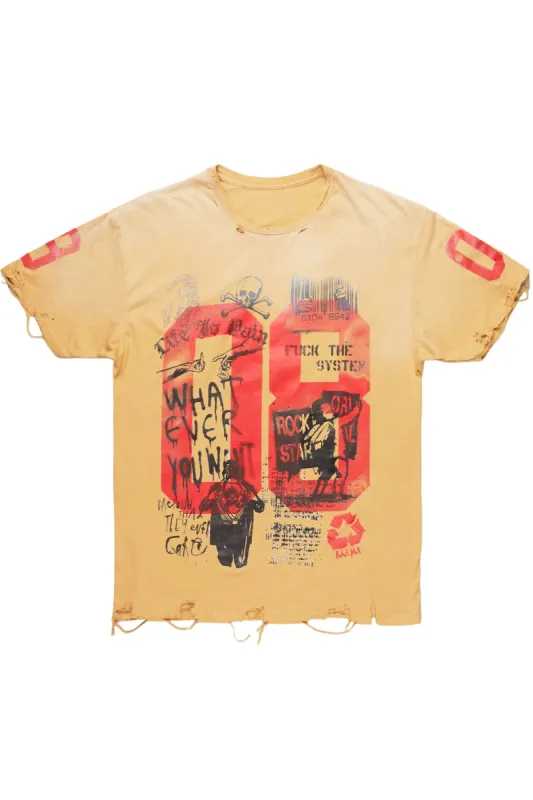 Kammile Beige Oversized T-Shirt sold by Rockstar Original
