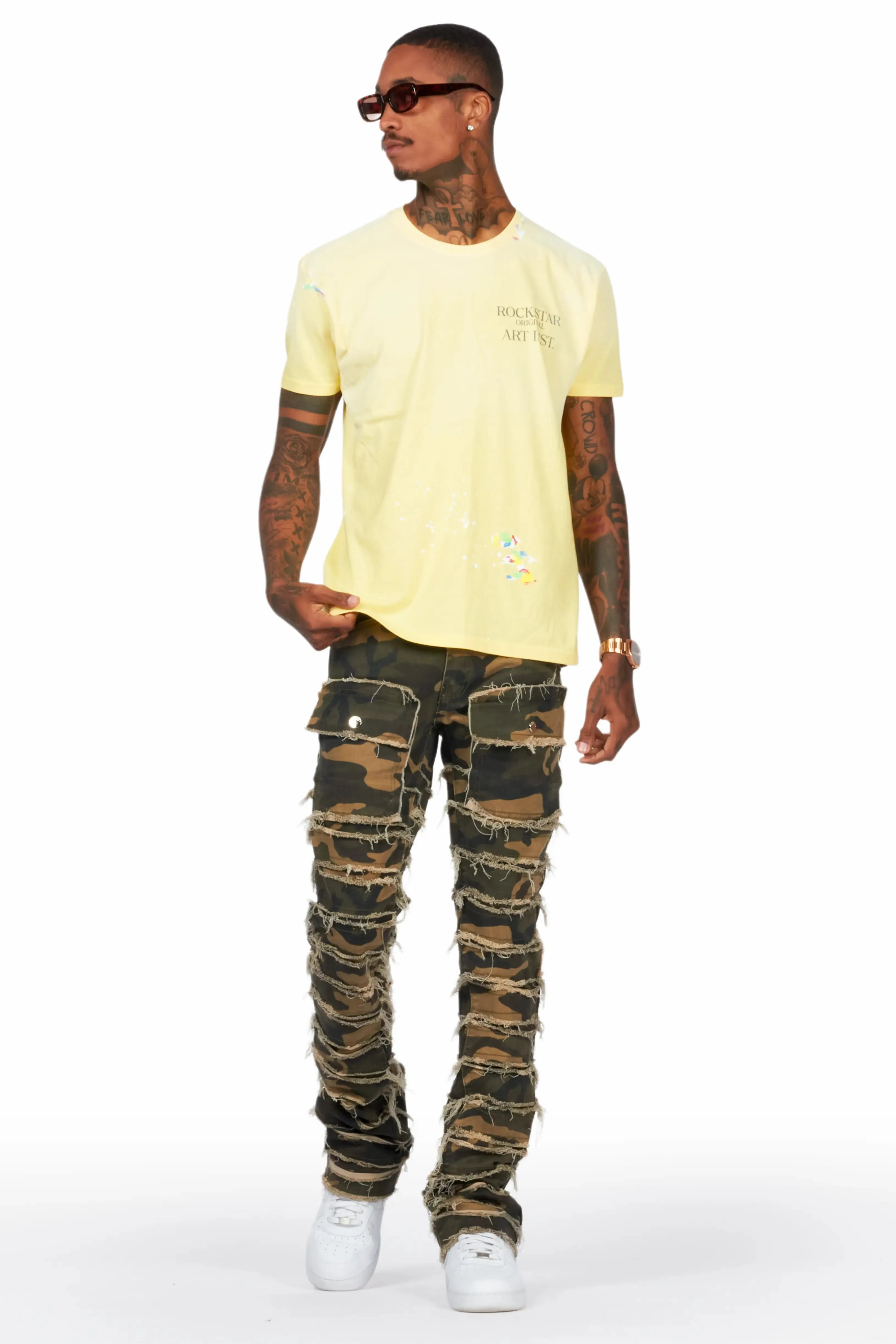 Kinby Camo Stacked Flare Jean sold by Rockstar Original product image thumbnail 3