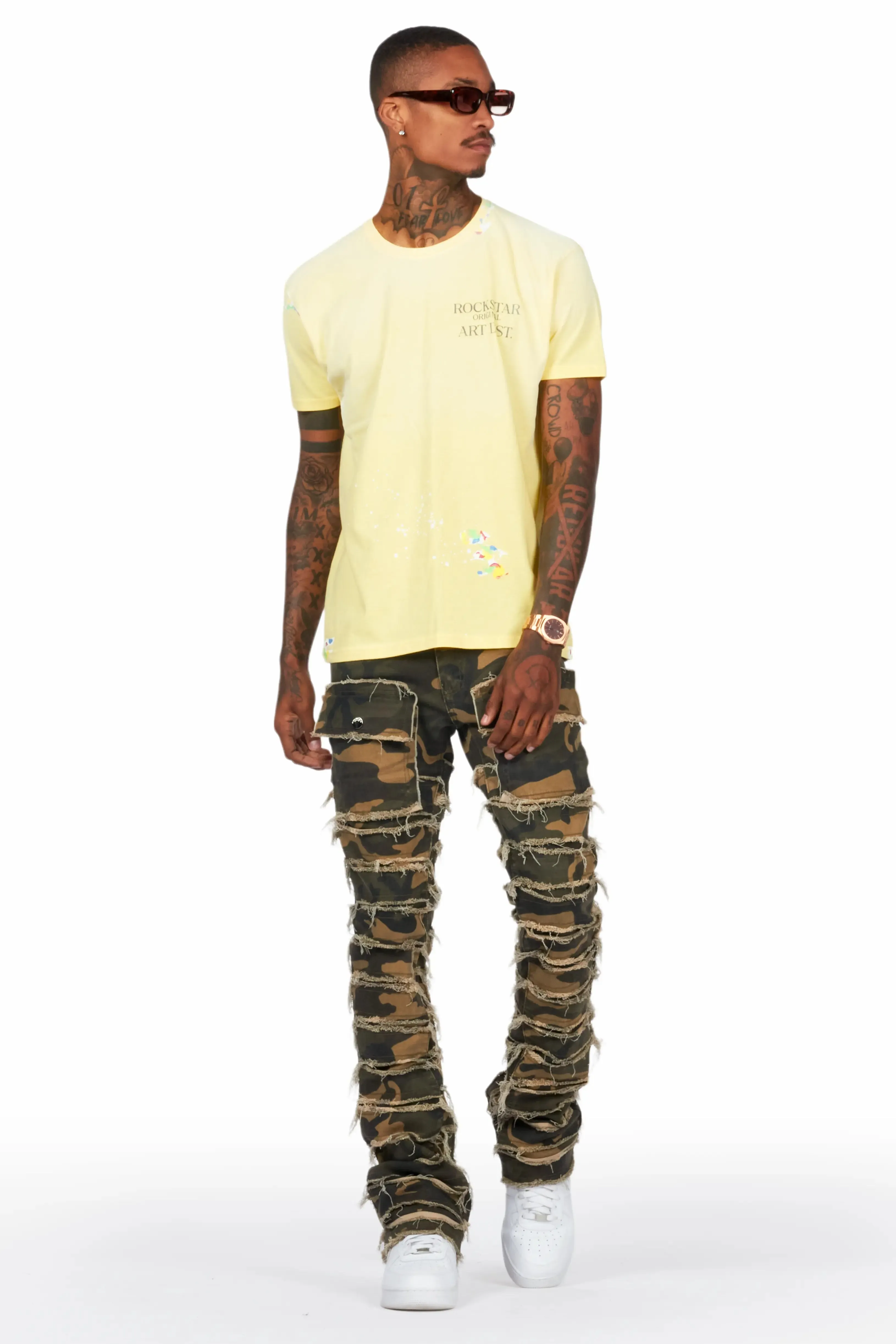 Kinby Camo Stacked Flare Jean sold by Rockstar Original product image thumbnail 4
