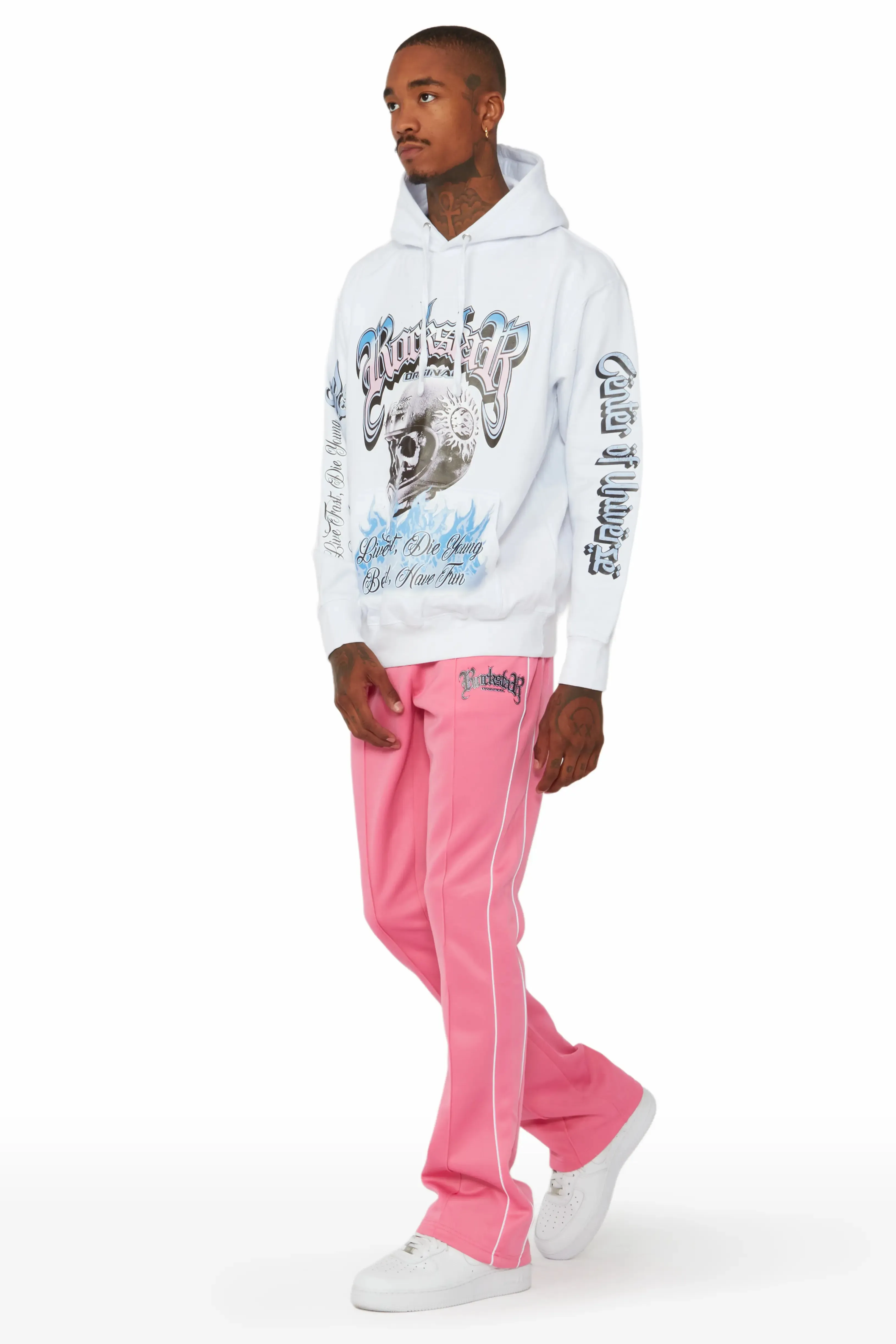 Kimball White/Pink Graphic Hoodie/Track Pant Set sold by Rockstar Original product image thumbnail 3