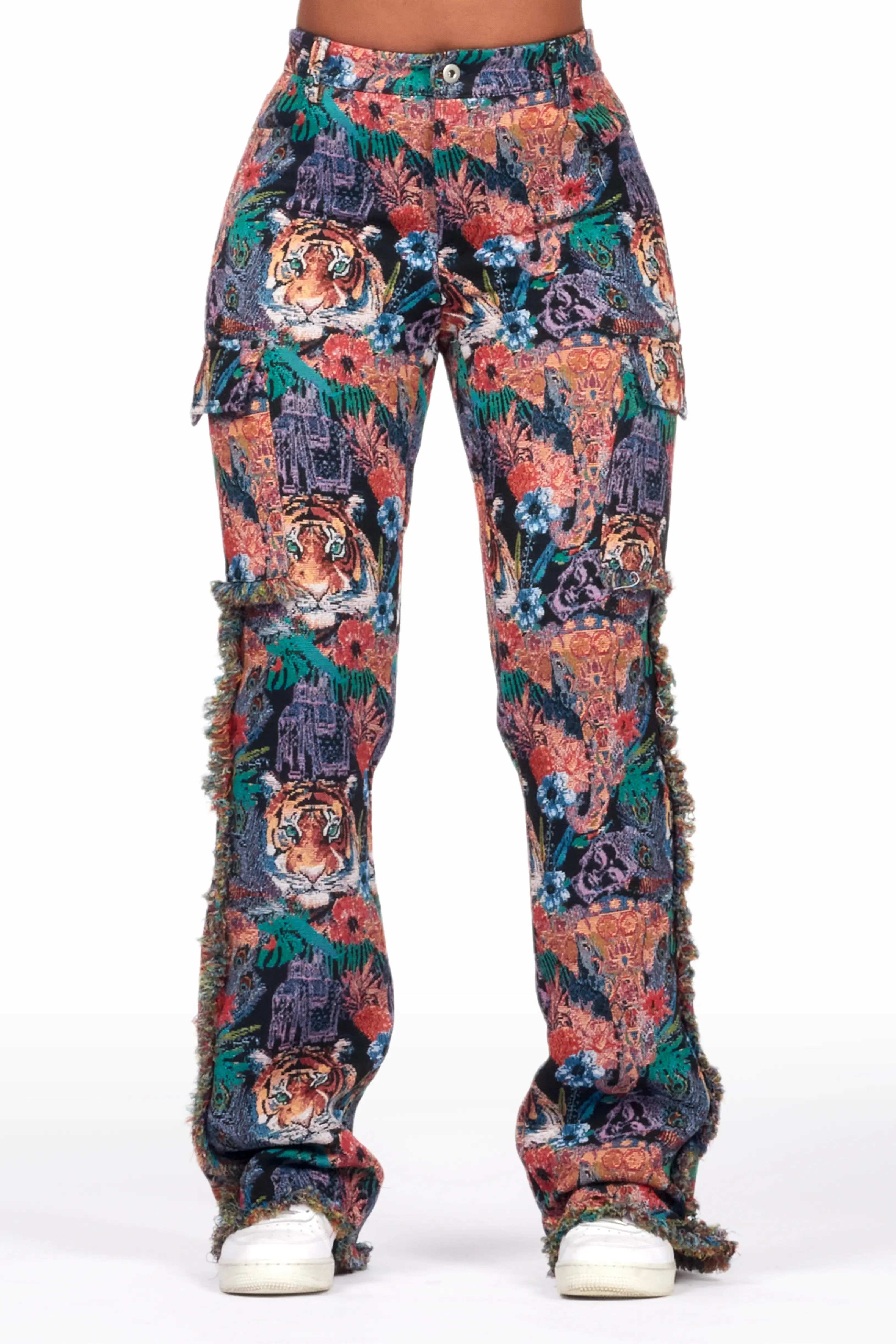 Rena Black Tapestry Stacked Pant sold by Rockstar Original