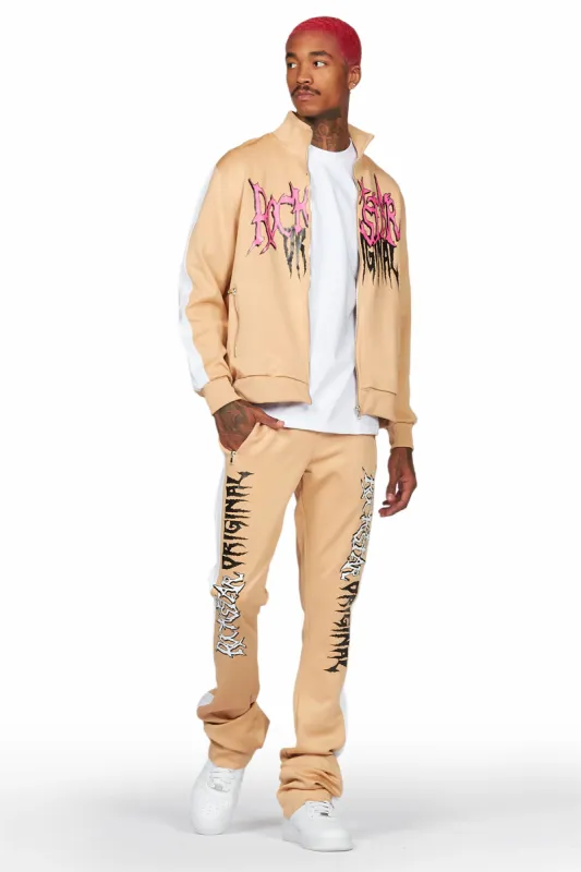 Hawkey Beige Tricot Super Stacked Track Set sold by Rockstar Original